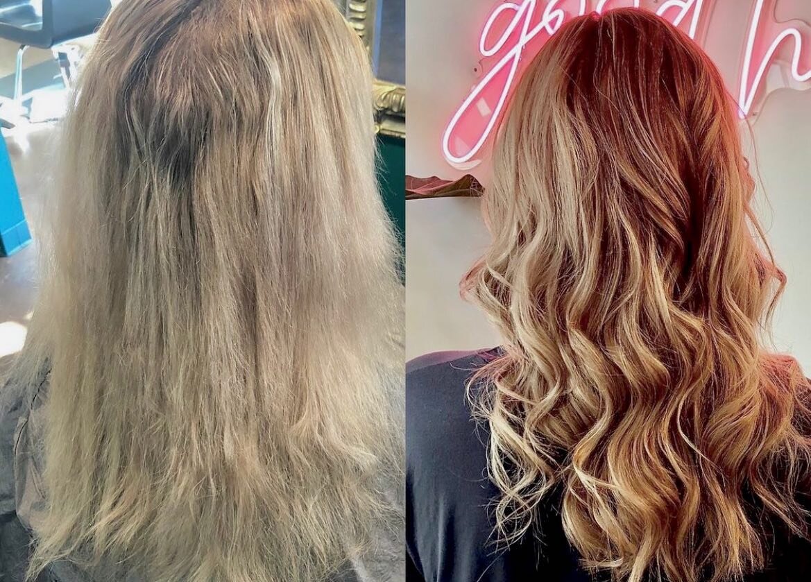Warmin up inside when it&rsquo;s coolin down outside! Loving this rich transformation for winter that still reads &lsquo;blonde&rsquo; but with some added warmth and depth. Great work by our own @suburban_heresy Chelsea at #moorehairdesign  our holid