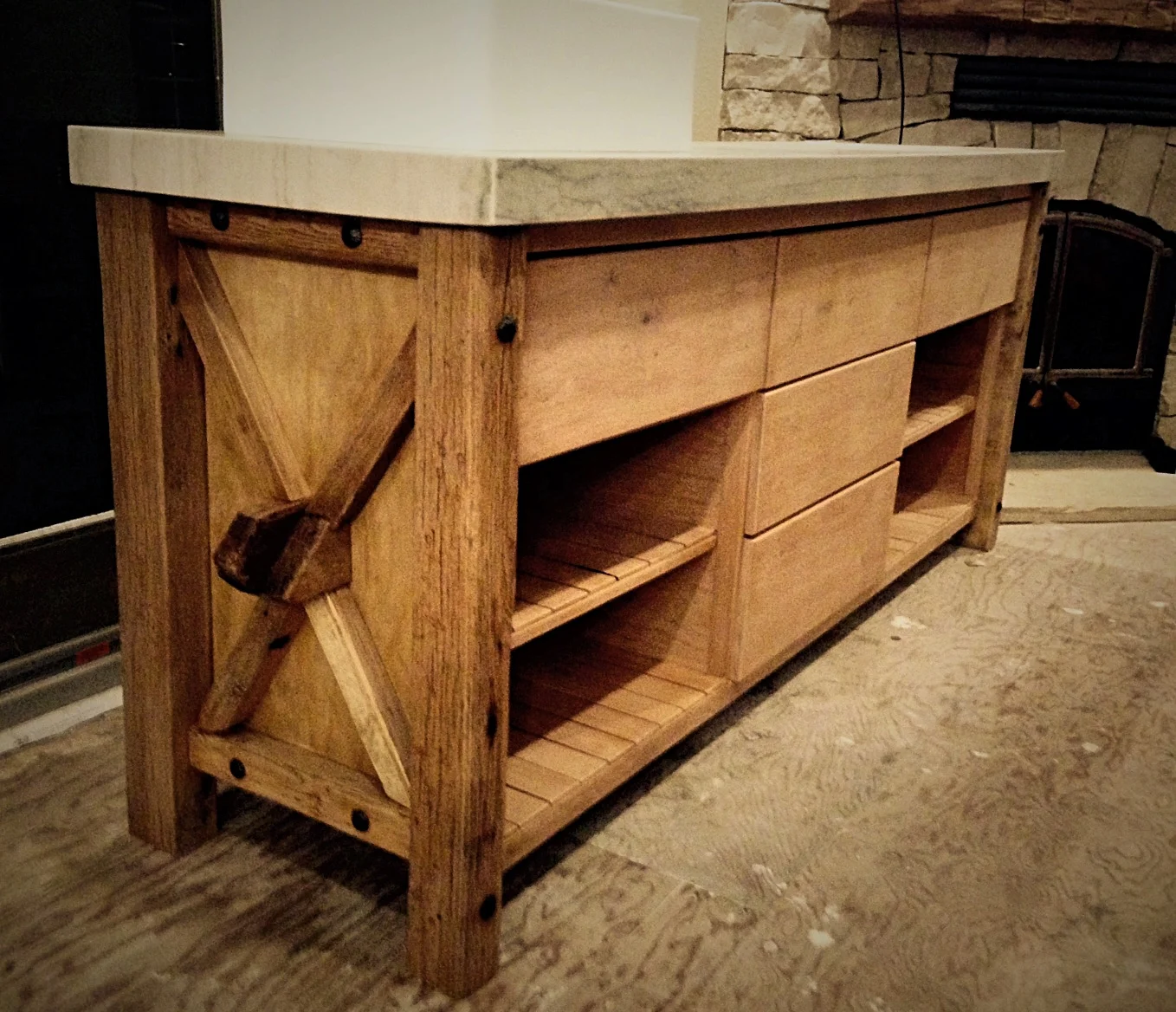 100 yr Old Reclaimed Vanity. Reclaimed, Alder Hardwood and Domestic Ply