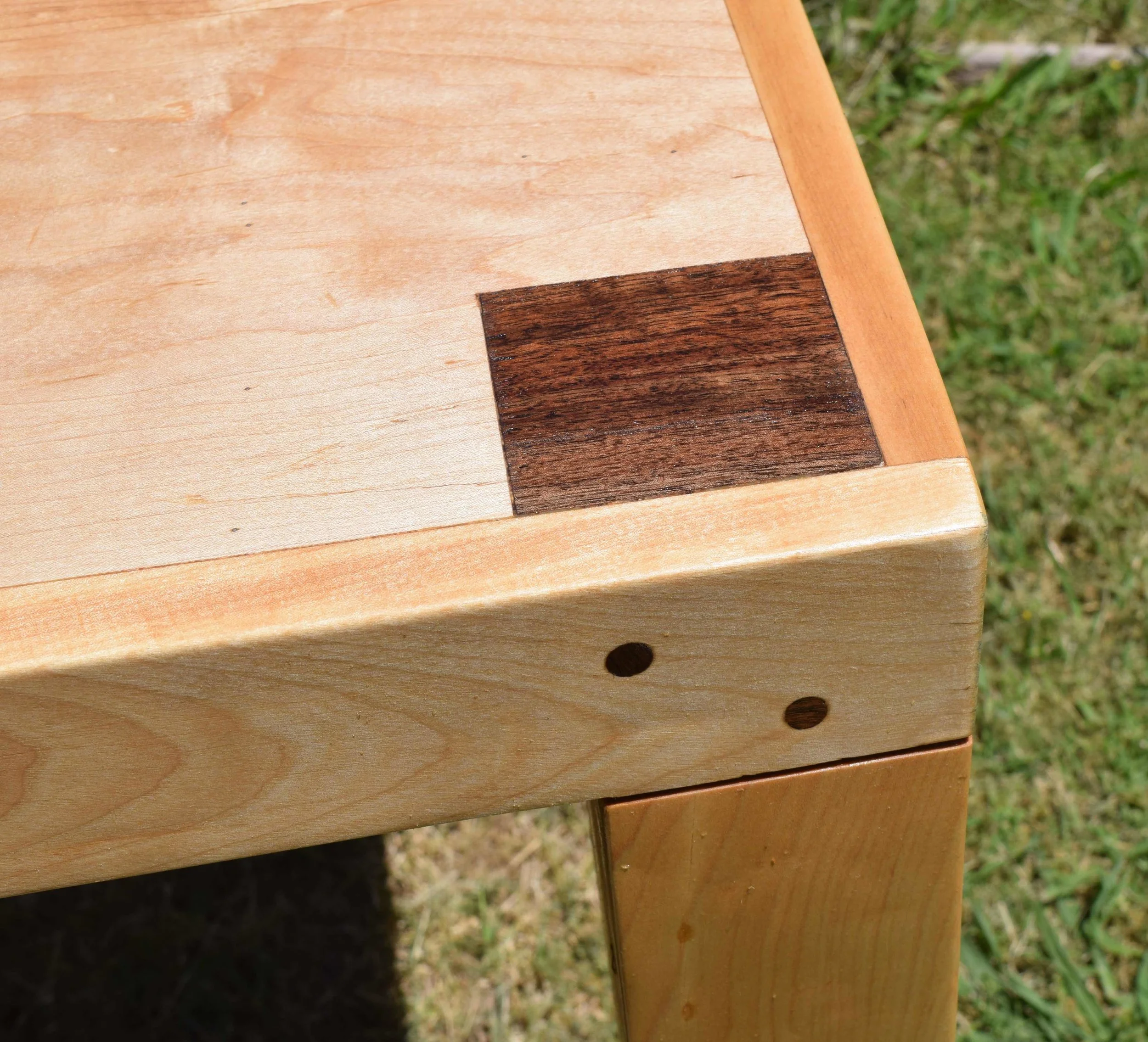 Hard Maple & Walnut Post Table