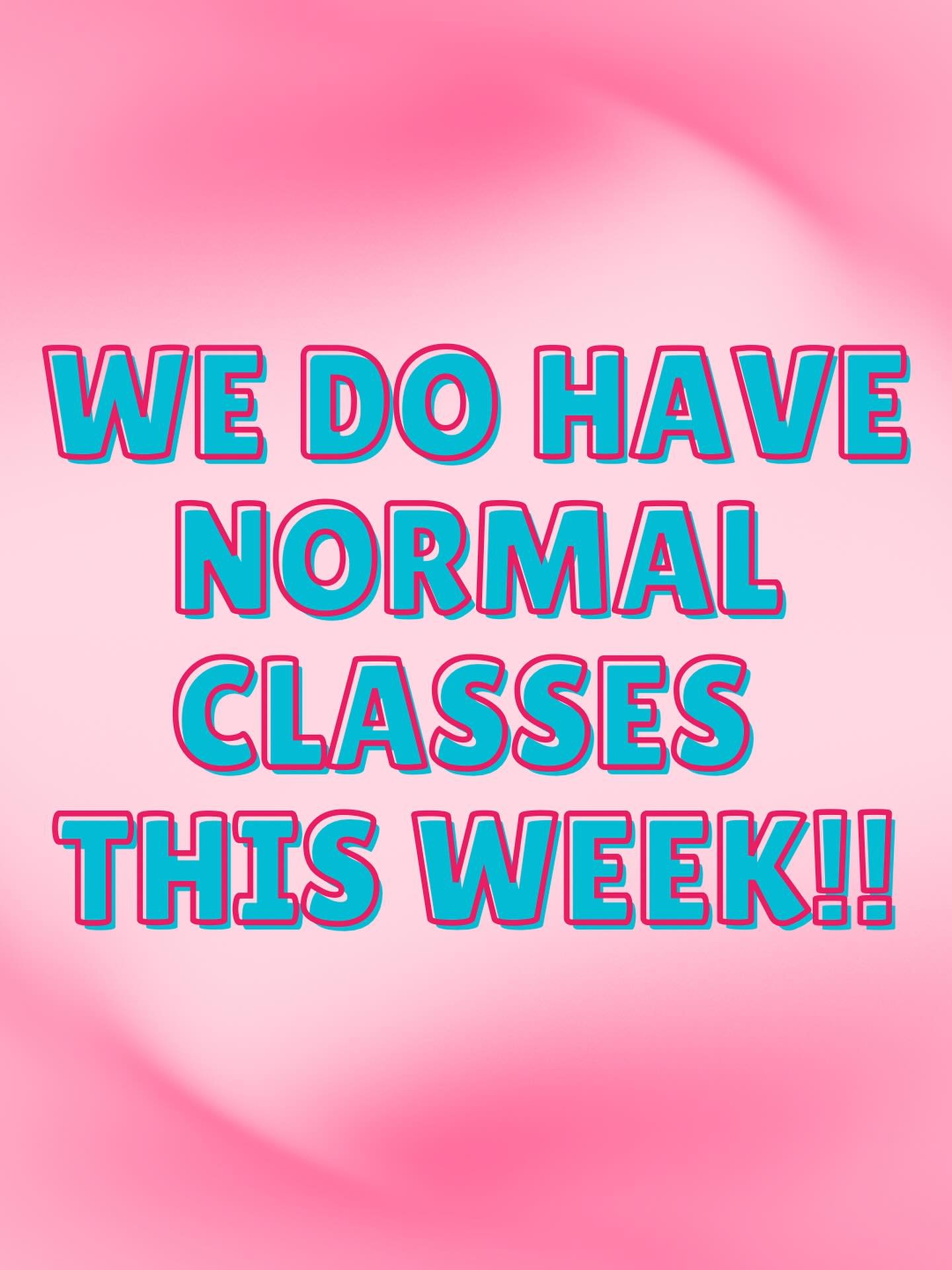 We will still have normal classes this week during fall break!!