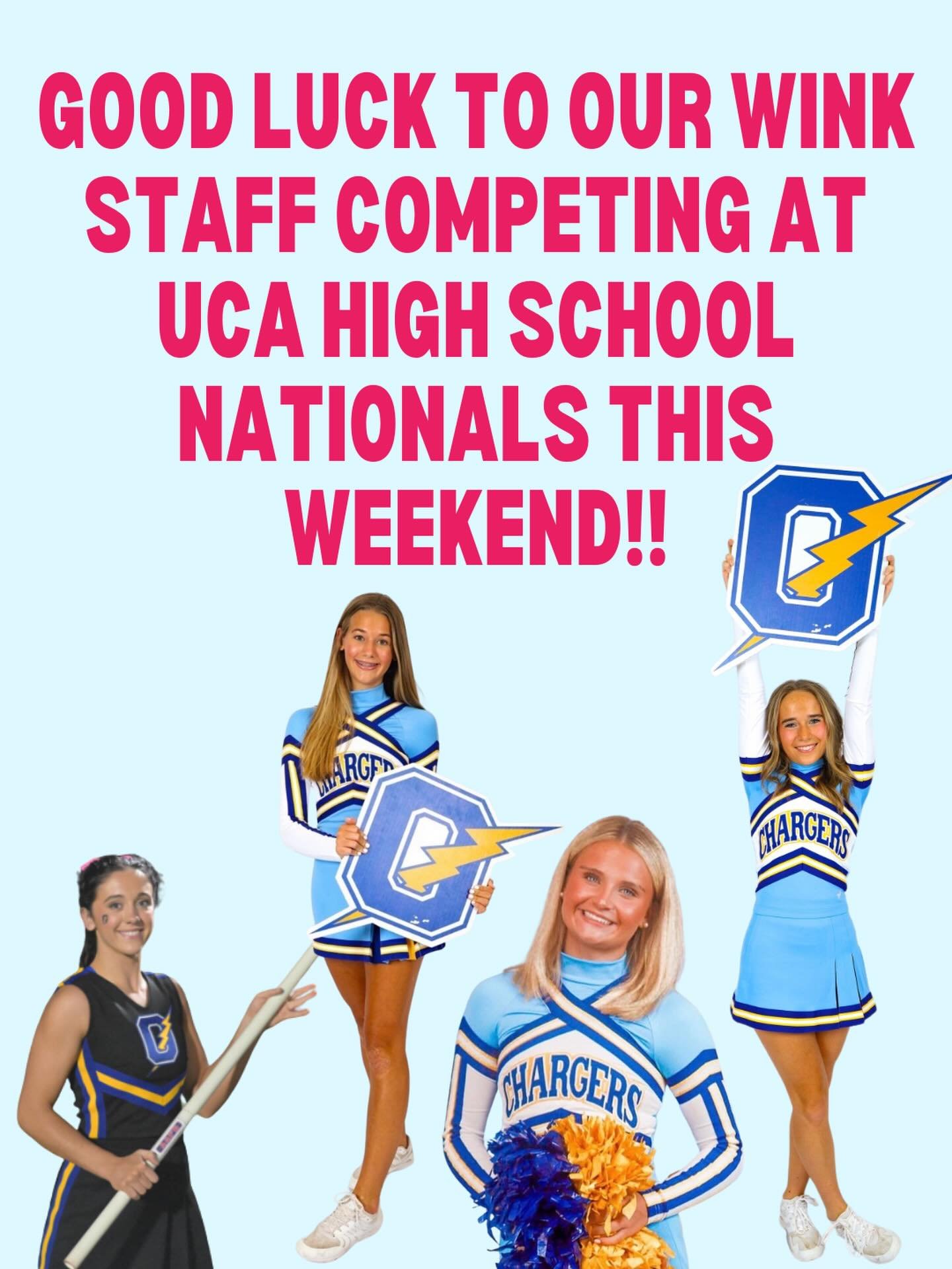 Good luck to our WINK staff and OHS cheer girls this weekend at UCA High School Nationals this weekend!! They made it through prelims and are headed to semis today!!🩷🩵💛