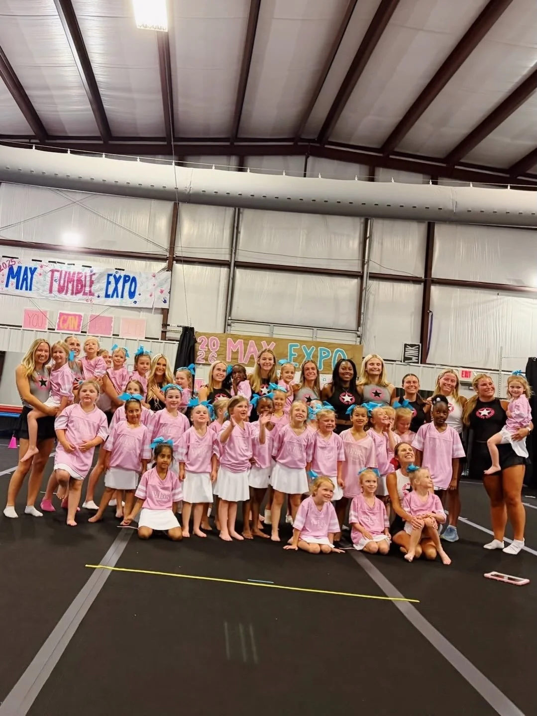 BEGINNERS at the 2026 May Tumble Expo!!! So very proud of their hard work🩷🩵🤸🏼&zwj;♀️