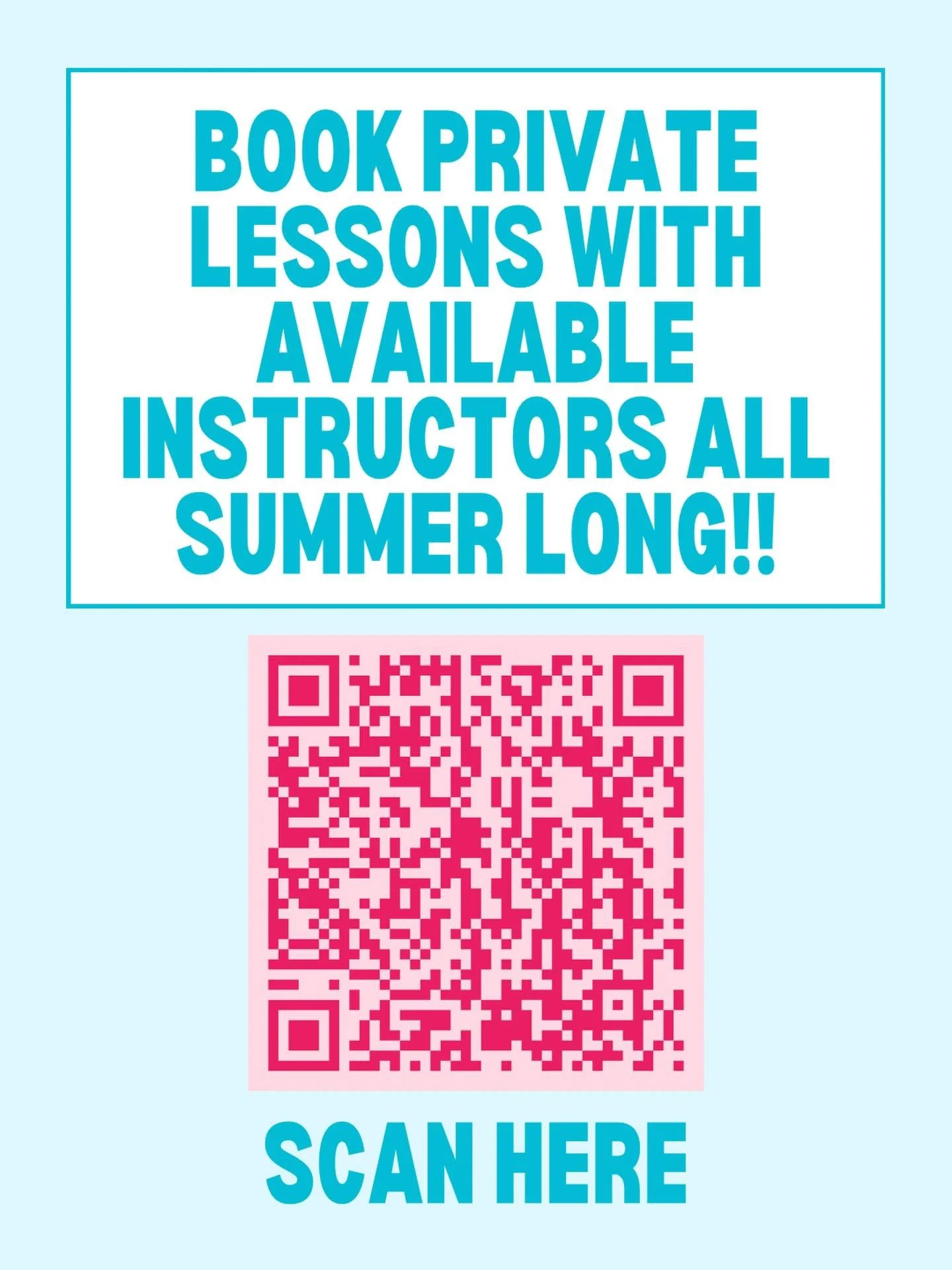 Scan the QR code to book private lessons with your favorite instructor!!🤸🏼&zwj;♀️🤸🏼&zwj;♀️🤸🏼&zwj;♀️