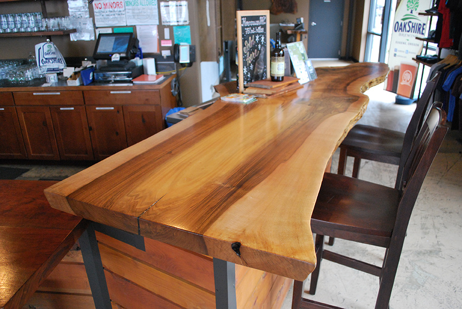 Custom restaurant tables and live edge bar tops