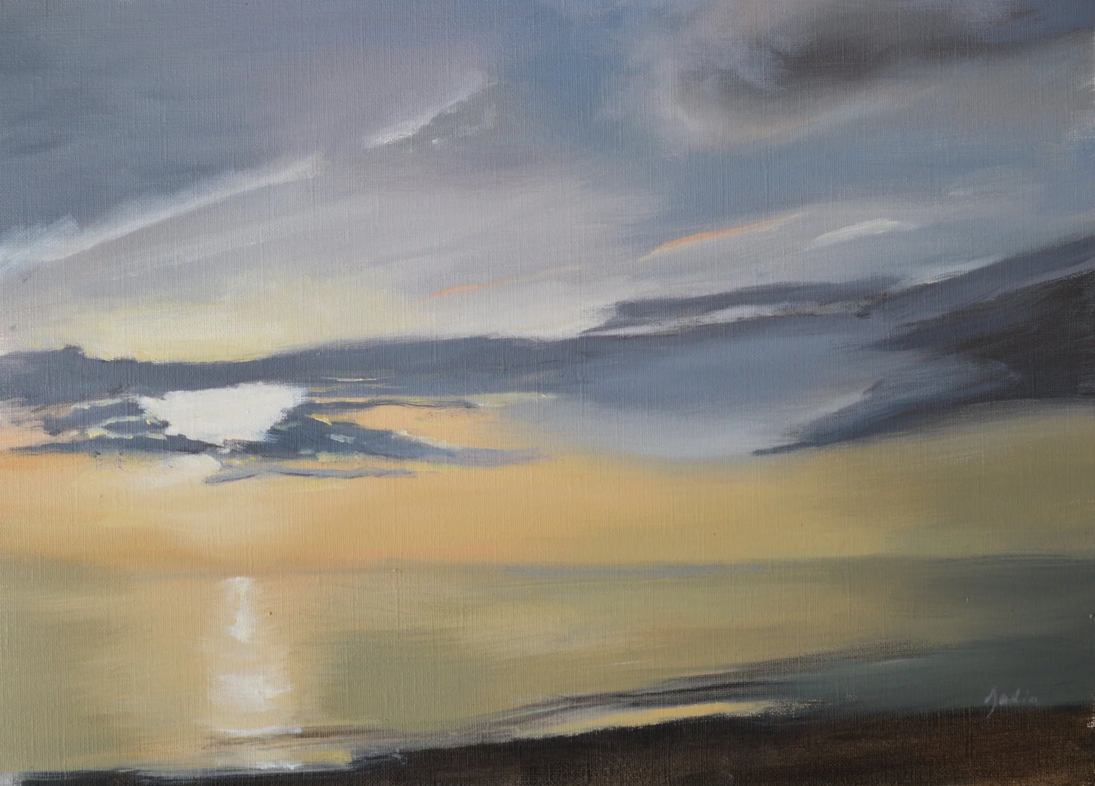 Ochre Dusk 3 oil on paper 12 by 9.jpg
