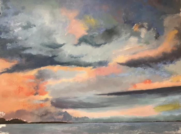 Soft Sunrise, oil on oil paper, large