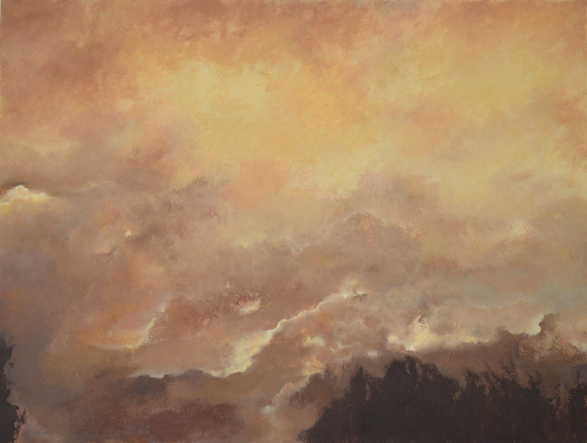 Golden Sky 460,  Oil on Panel,  18" x 24"