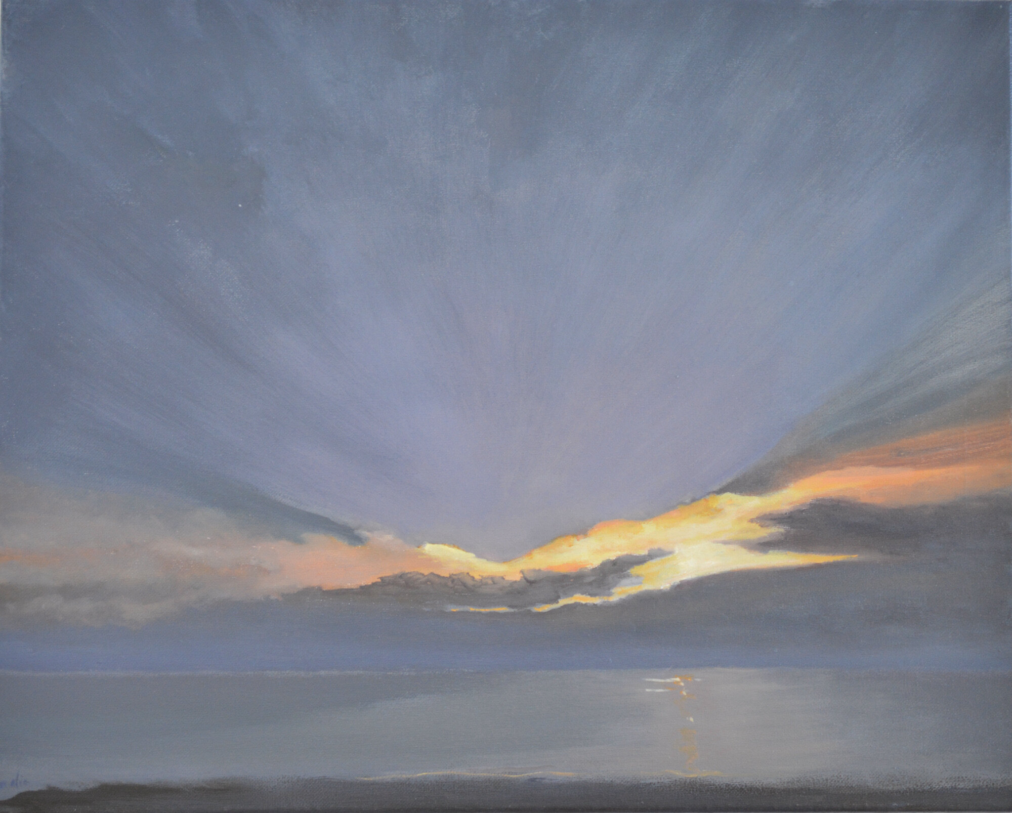 Orange Divid,  Oil on Canvas, 20" by 16"