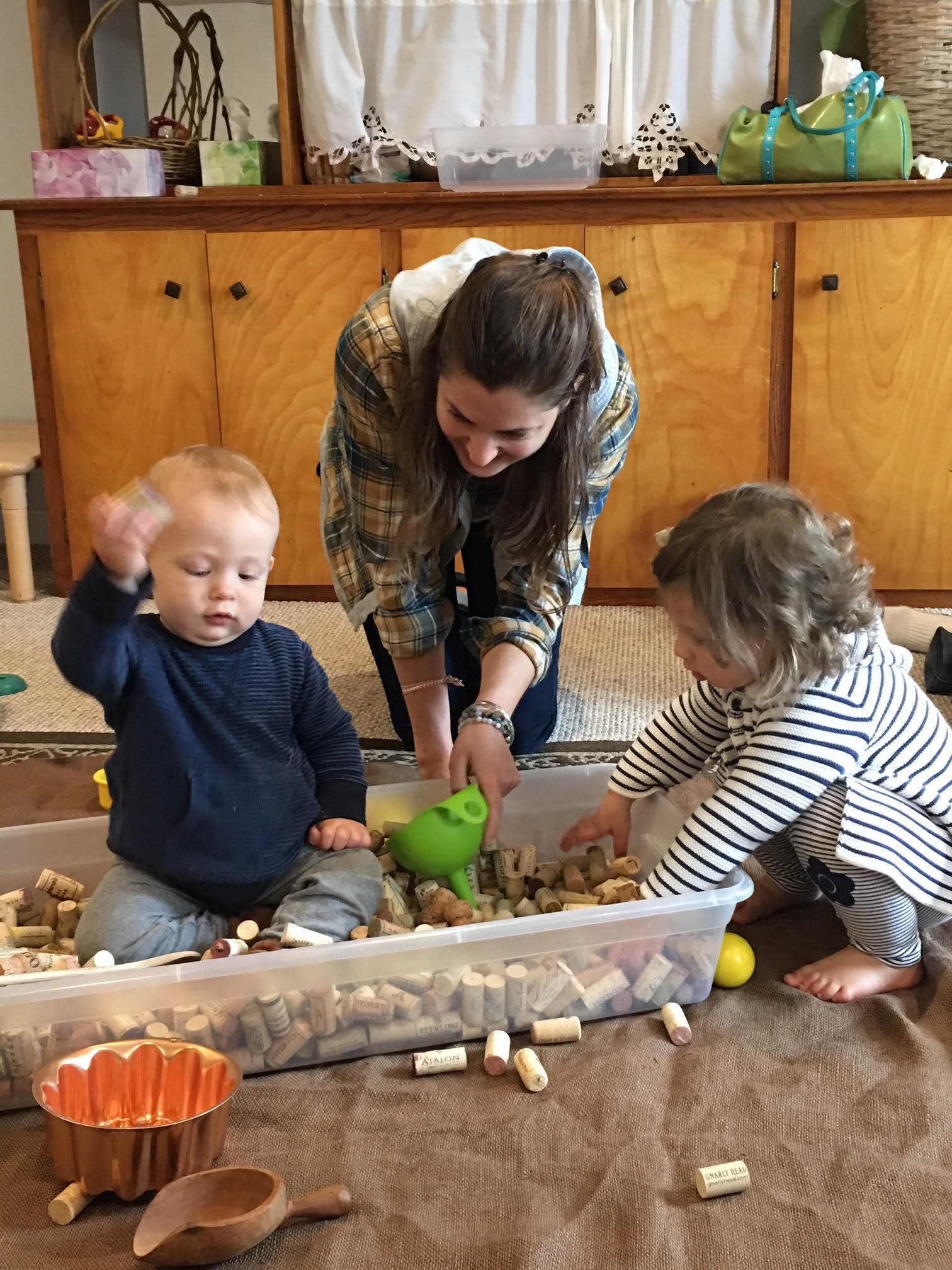Toddlers in Cork Bin Mommy and Me Classes Newburyport Harmony Natural Learning Center.jpg