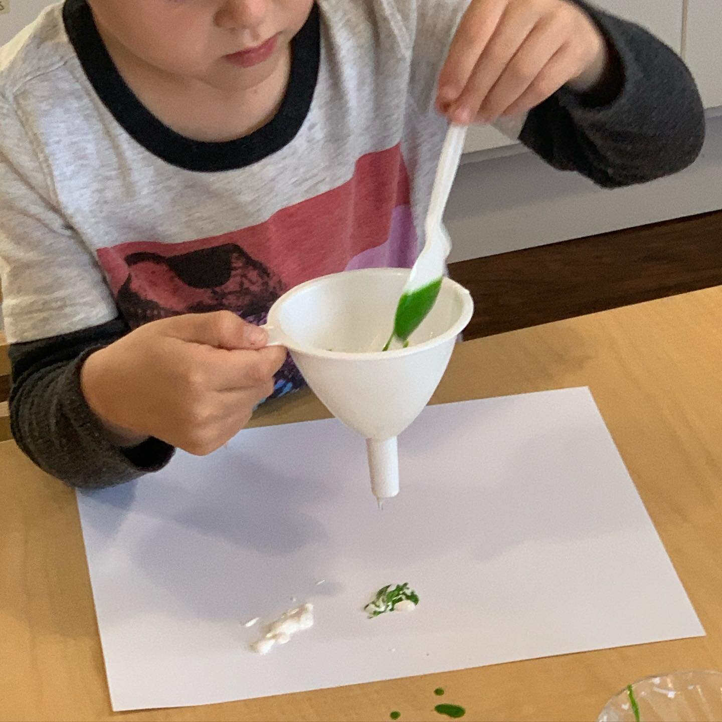 Our exploration of the Rainforest in the Preschool classrooms led to making waterfall art using funnels and blue and green paint. 🌿

The children really loved this activity, and found all different ways to experiment with the use of the funnel and p