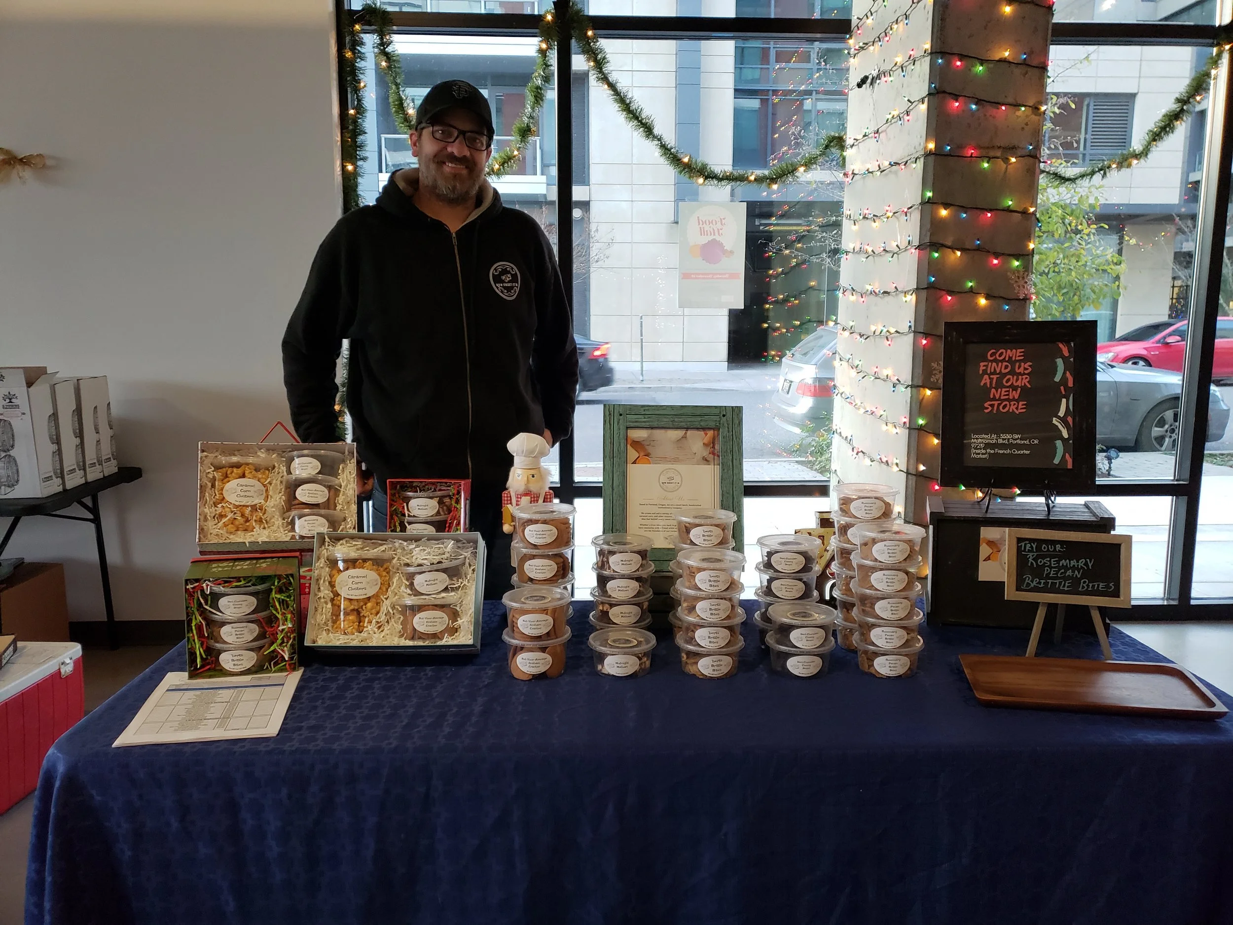 How Sweet It Is introduced their new chocolate covered cherries and sold gorgeous gourmet gift baskets for attendees.