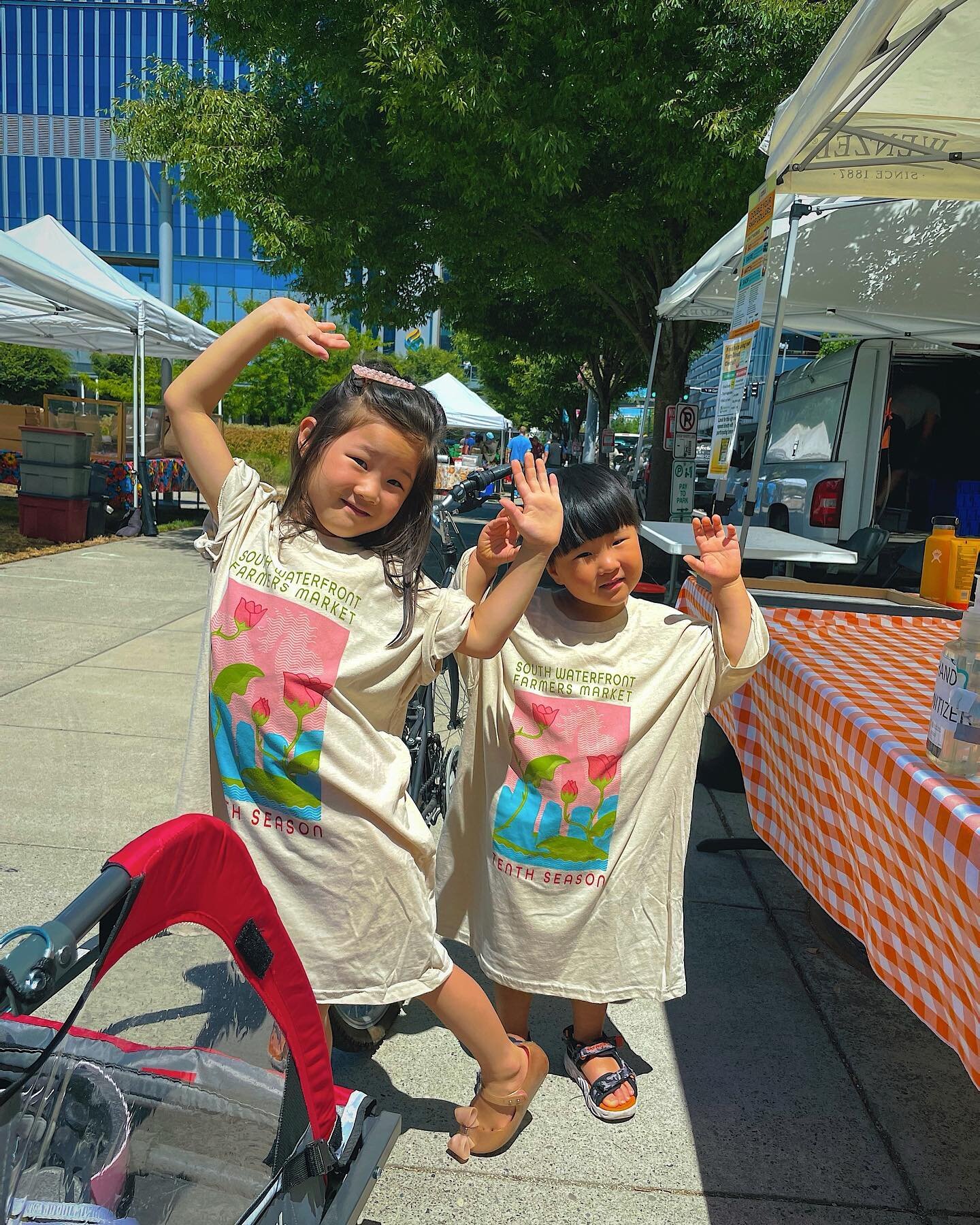 Two cutie pies sporting our 10th season market t-shirts. 😍❤️✨