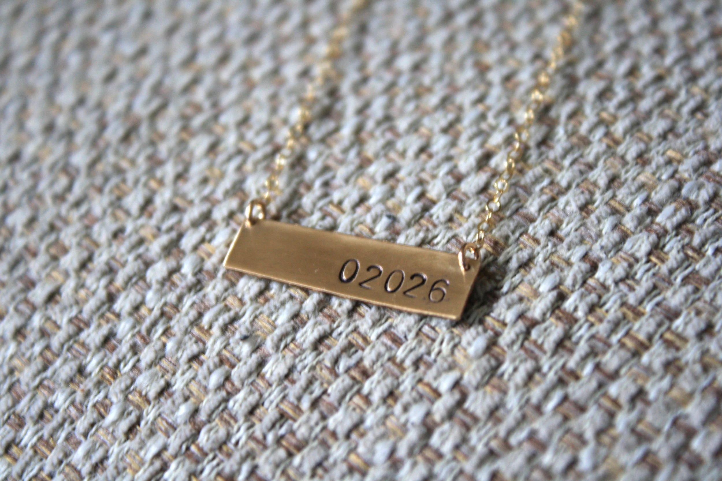 Custom word bar necklace