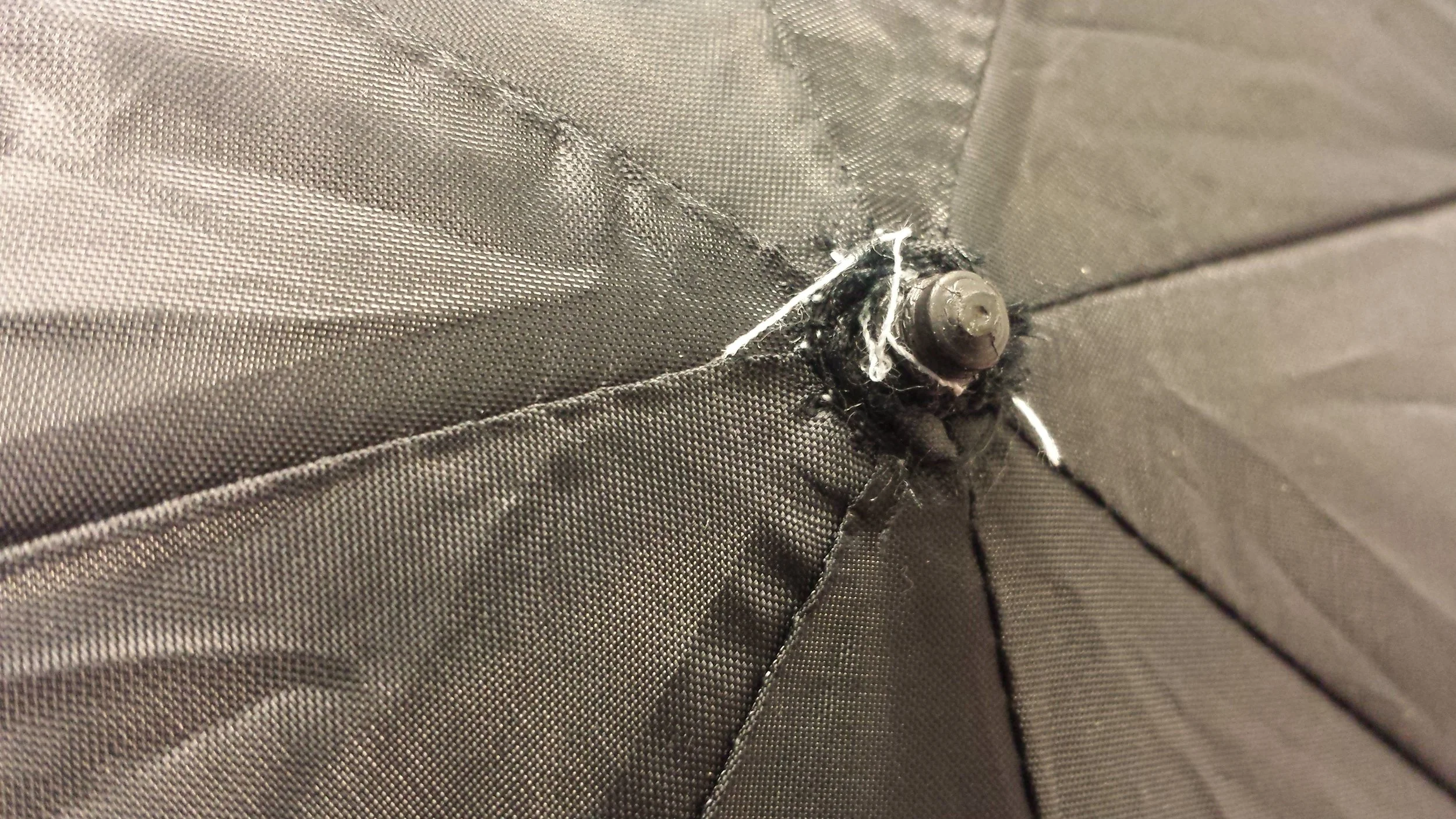 Here is the top of the umbrella. This is where the piezo disks would be threaded through to the underside.