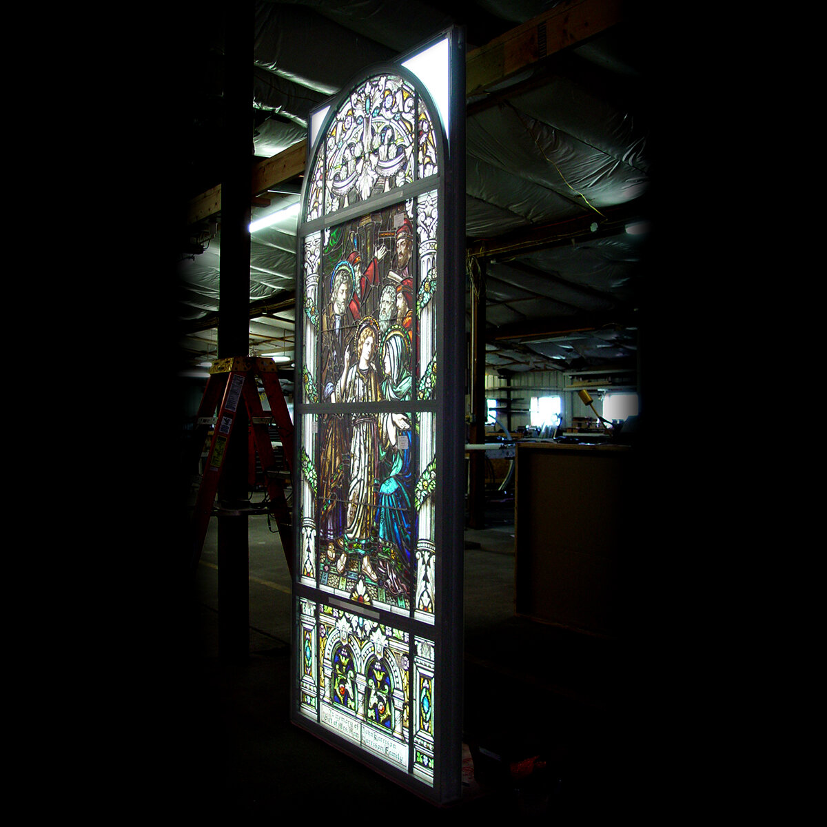 Stained Glass Present Light Boxes, Cherry Street Pier, Philadelphia,  November 26 2023