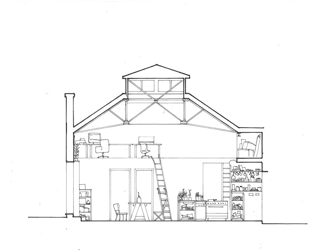 Old Ford Works Collective Unit section A3 Print