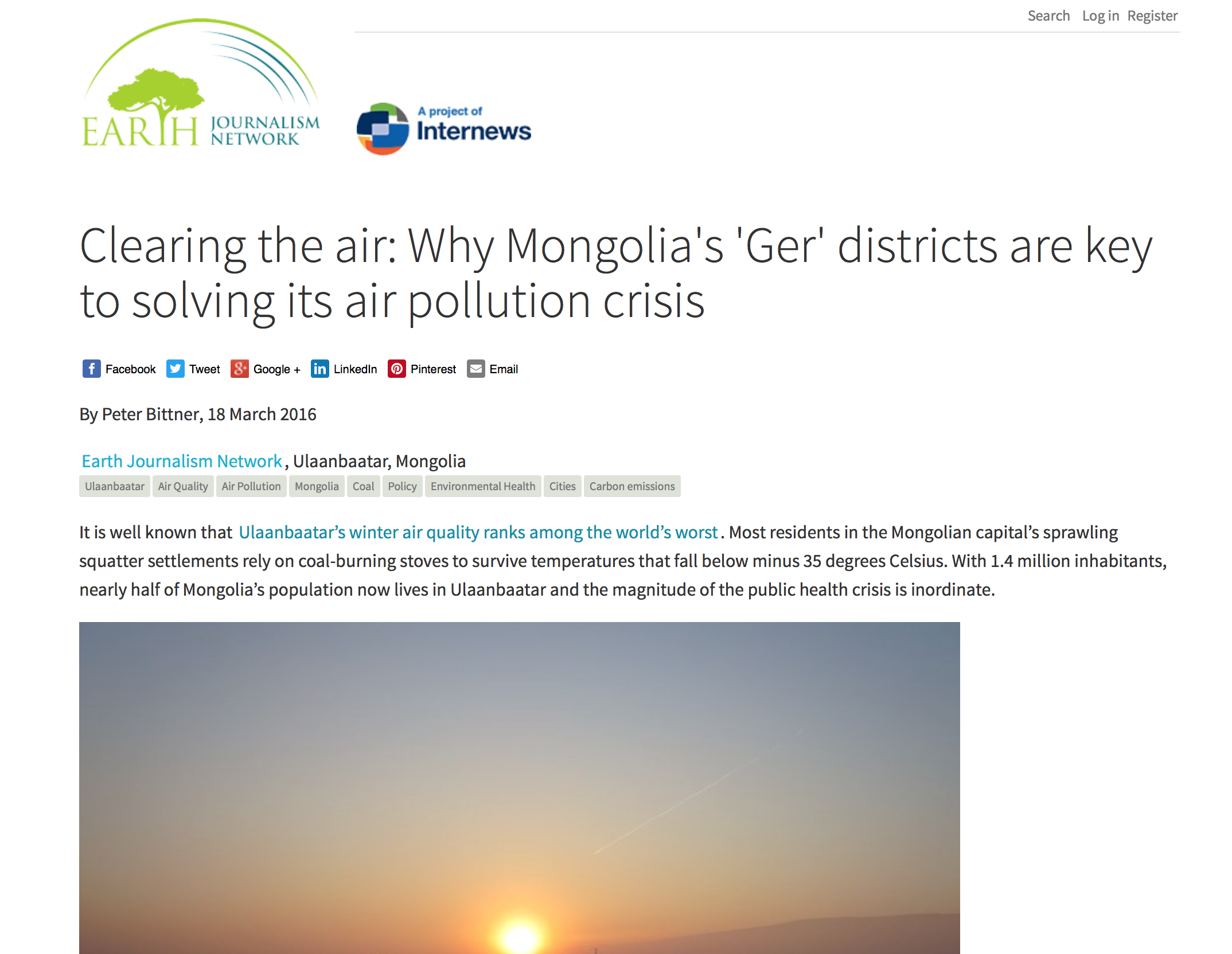 Clearing the air: Why Mongolia's 'Ger' districts are key to solving its air pollution crisisEarth Journalism Network