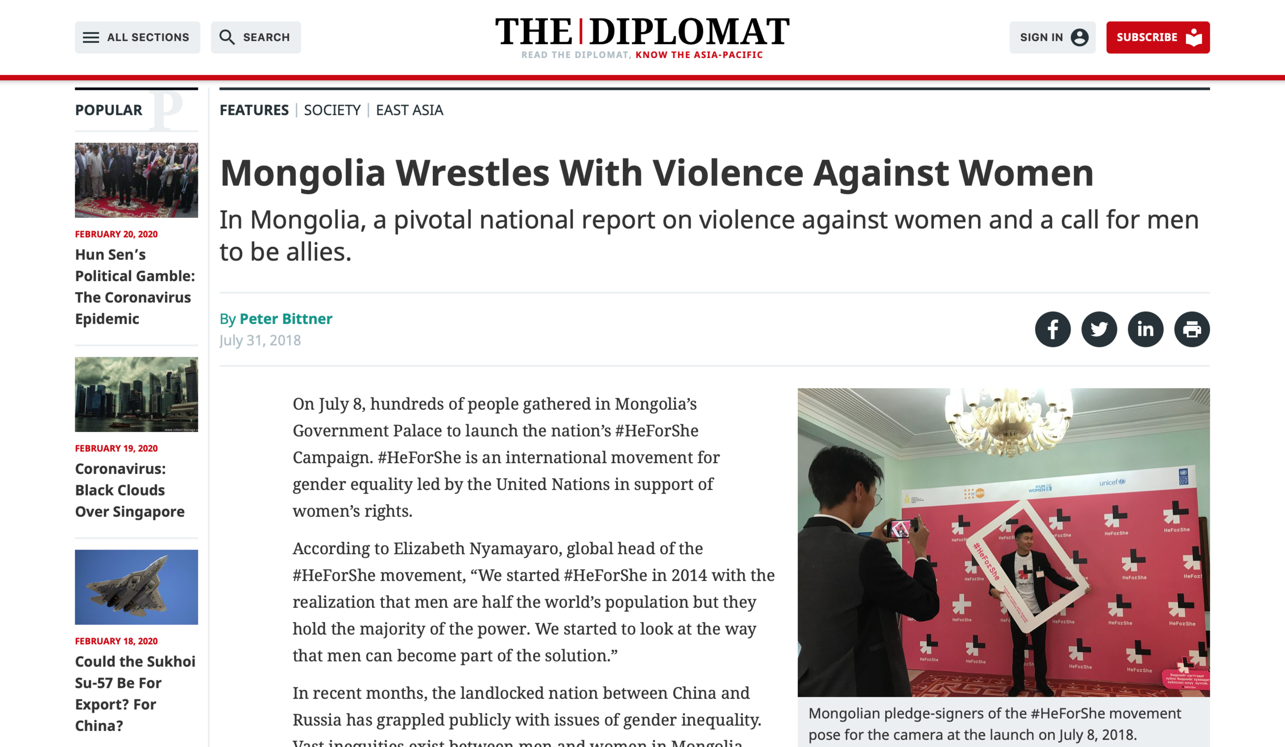 The DiplomatMongolia Wrestles With Violence Against Women