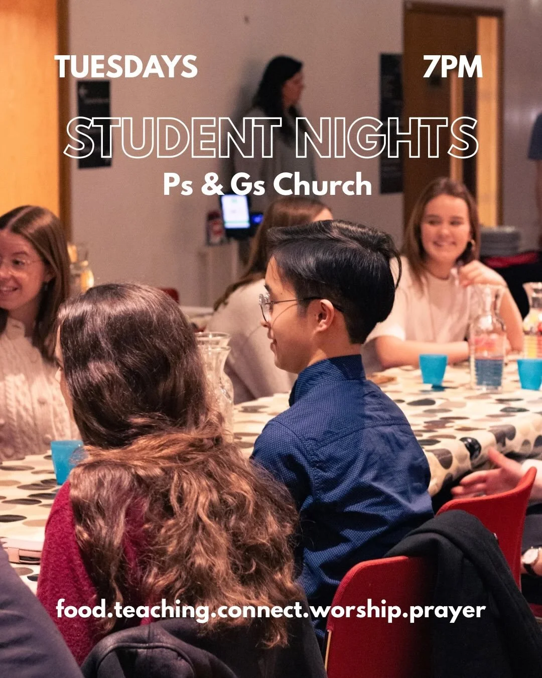 STUDENT NIGHT 🙌

We are back this evening for Week Three in our Way of the Kingdom series. Tonight we will be looking at the question - Can God help with mental health? 

We have the wonderful Cathy Richards coming to share on and some yummy veggie 