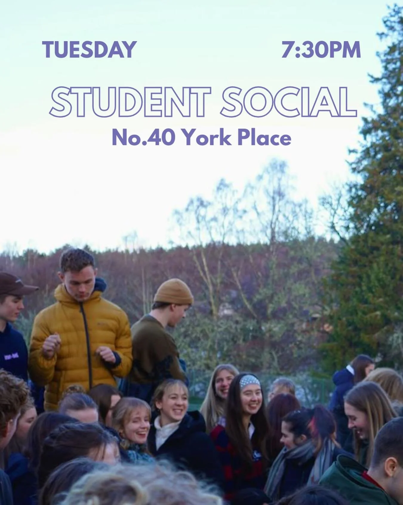 TONIGHT // We are taking a break from our series on The Way of the Kingdom to have a student social!

We will be meeting in No.40 York Place at 7:30PM  instead of in the Main Space and there also won&rsquo;t be dinner provided! But we will provide so
