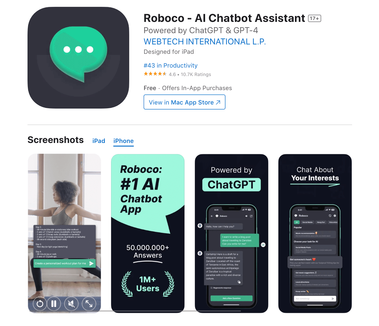 Al Chat – AI Chatbot Assistant na App Store