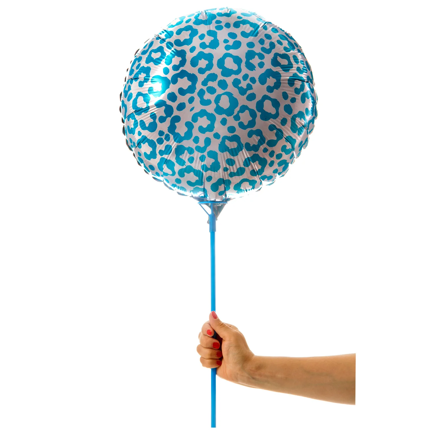 Blåa leopard ballonger i folie perfekta för möhippor och temafester