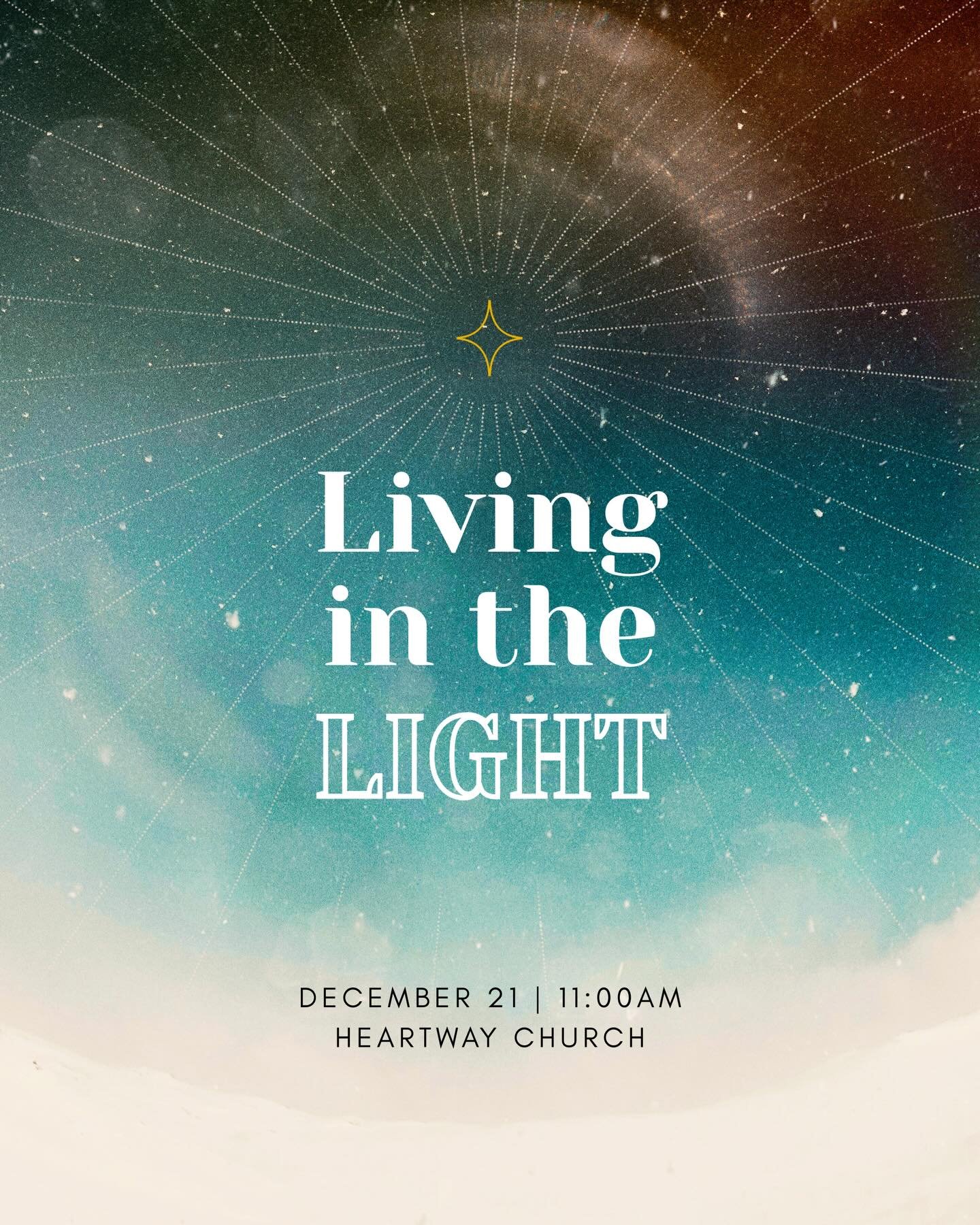 As we end 2025, we&rsquo;re leaning into the light that reaches everyone&mdash;no exceptions. 

Join us for our final service of the year. 
Sunday at 11:00am