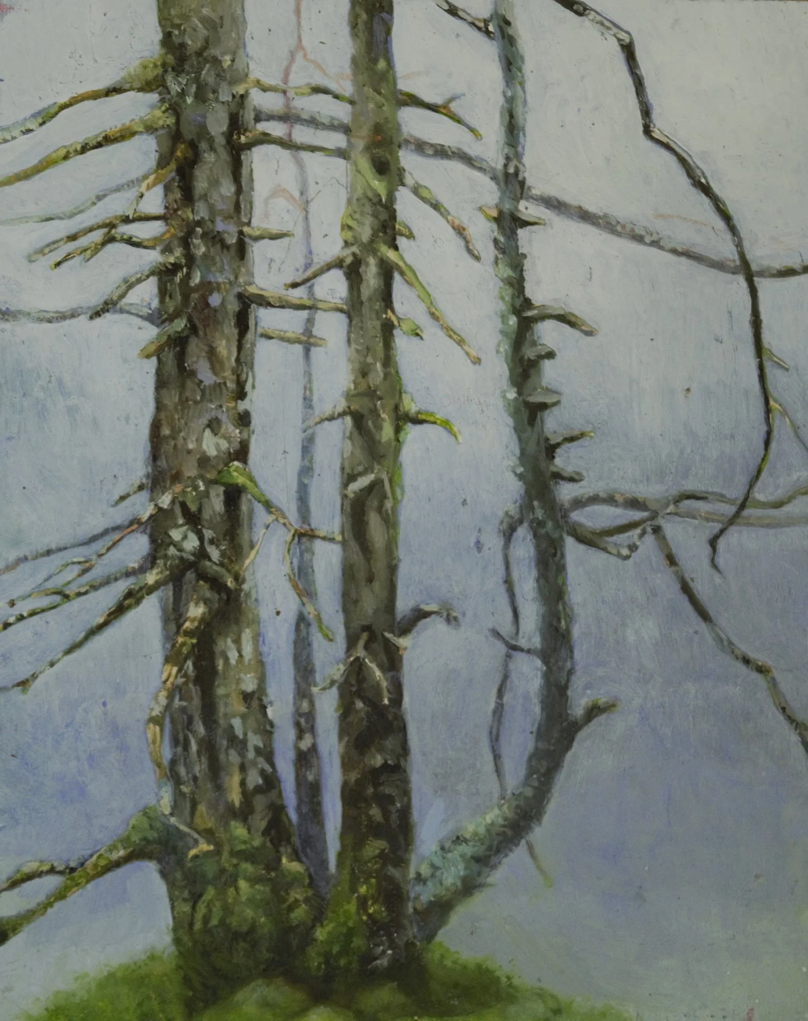 Ancestry (growth towards oblivion), 2020, oil on cradled clay panel, 8" x 10"
