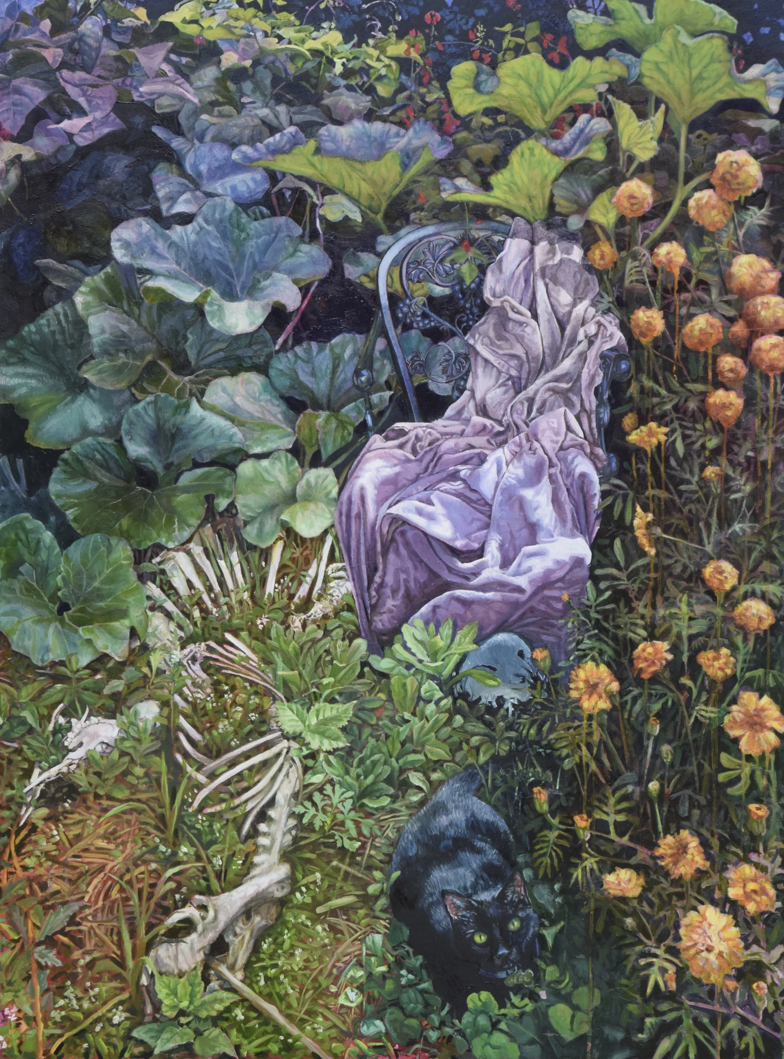 Tiny Hunter, 2026, oil on cradled wood panel, 36" x 48"