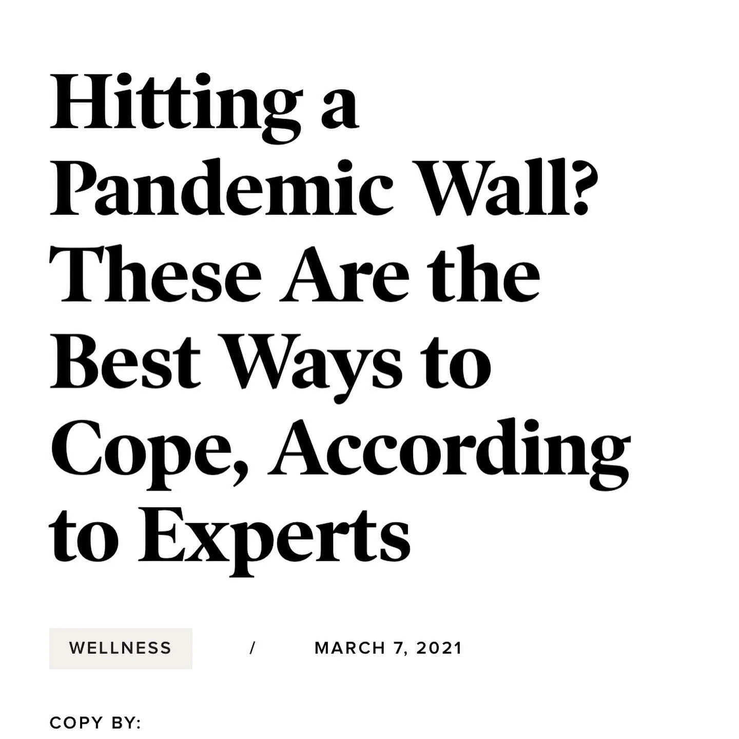 Loved sharing with @theeverygirl  ways to cope with hitting a pandemic wall.  As we hit the year mark, there is so much getting stirred up-including feeling done with all of this.  What has helped you cope with pandemic burn out?

Linkinbio for the f