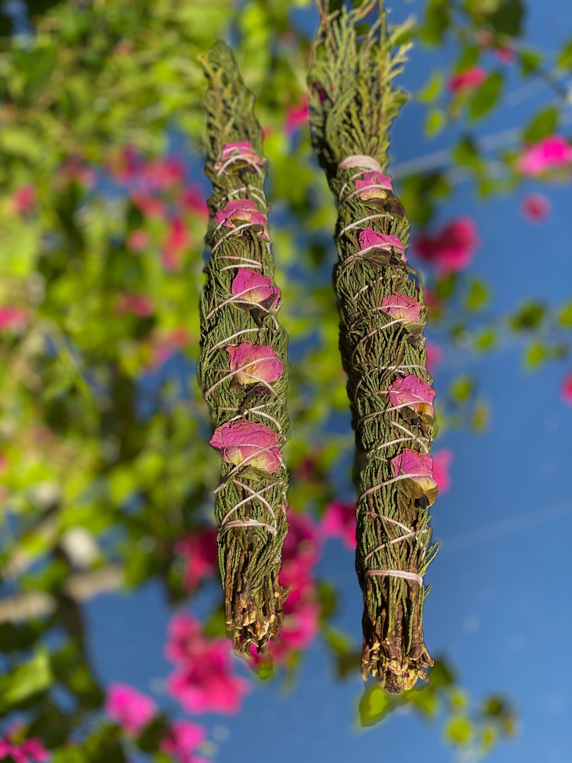 besos | cedar + sweetheart rose sacred smoke wand 