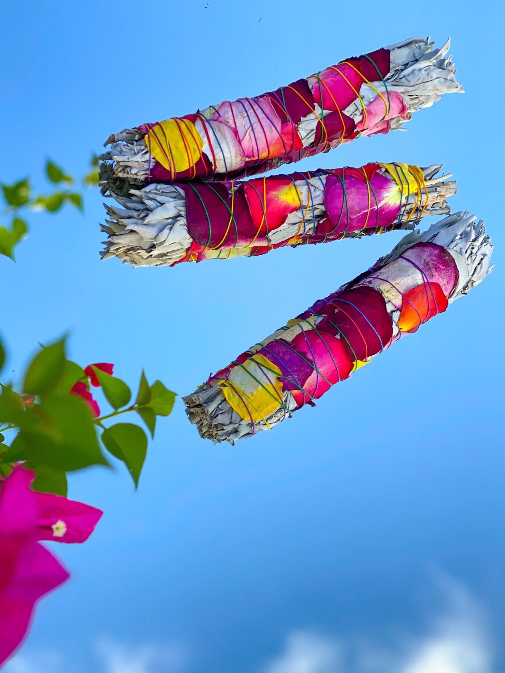 california love | California white sage + rose petal smudge stick 
