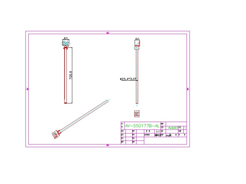 AV-550177B-AL - AVIARA 28 KICKSTAND, ENG HTCH 27" X 1/8"  ALUM, W/MOUNT (BRUSHED ANODIZED) & SS BASE(EP).REV.B