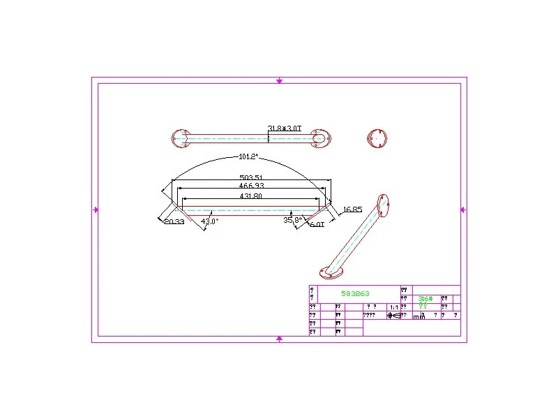 AV-583263 - SUPPORT, SWIM PLATFORM, AV28,101.2 DEG 316SS, POLISHED