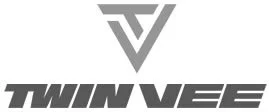 Twin Vee logo featuring a stylized V symbol above the words 'TWIN VEE' in bold, angular font.