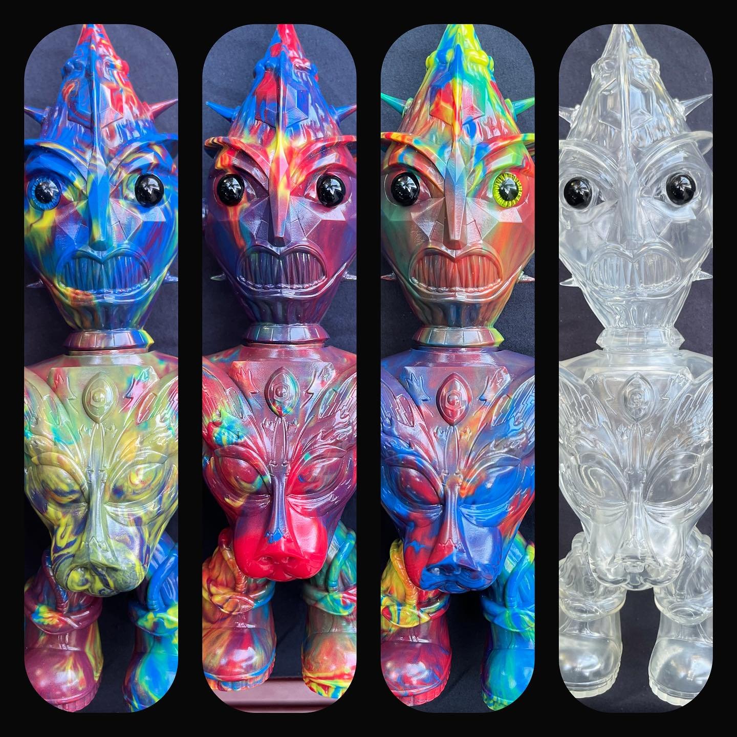 Pre Dcon virtual Subcon Toy booth  coming Sunday 2 pm  Subcon Marble BORIS by @siccalunakoubou  and GID pink/clear BaSal by @shirahama.seikei  #subconbasal #subconboris #sofubi #limitededition #kaiju