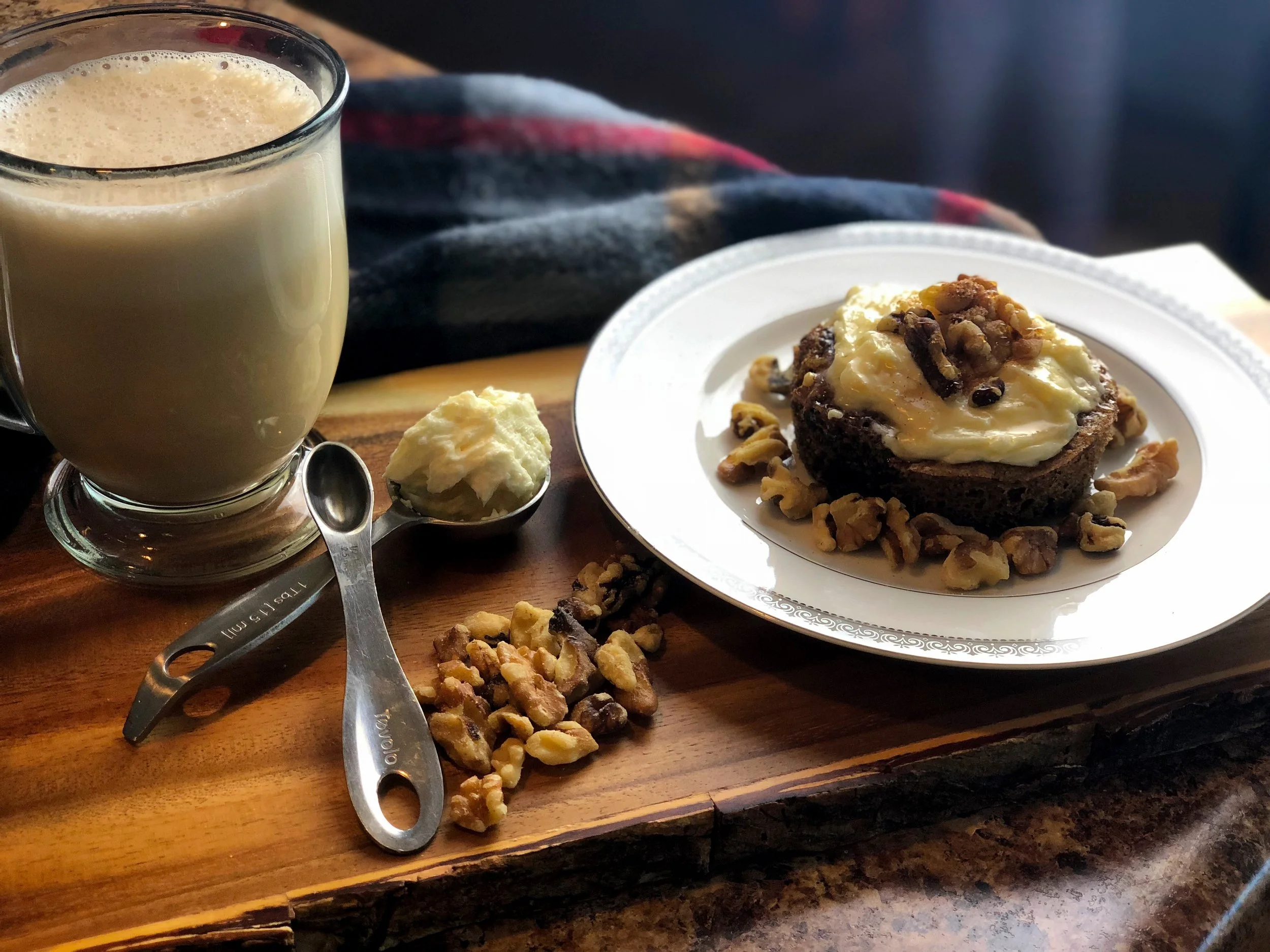 Walnut Cinnamon Roll Mug Cake