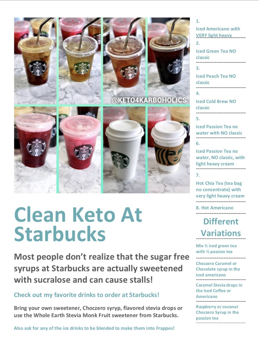 My Clean Keto Starbucks Guide Keto4karboholicsketo4karboholics