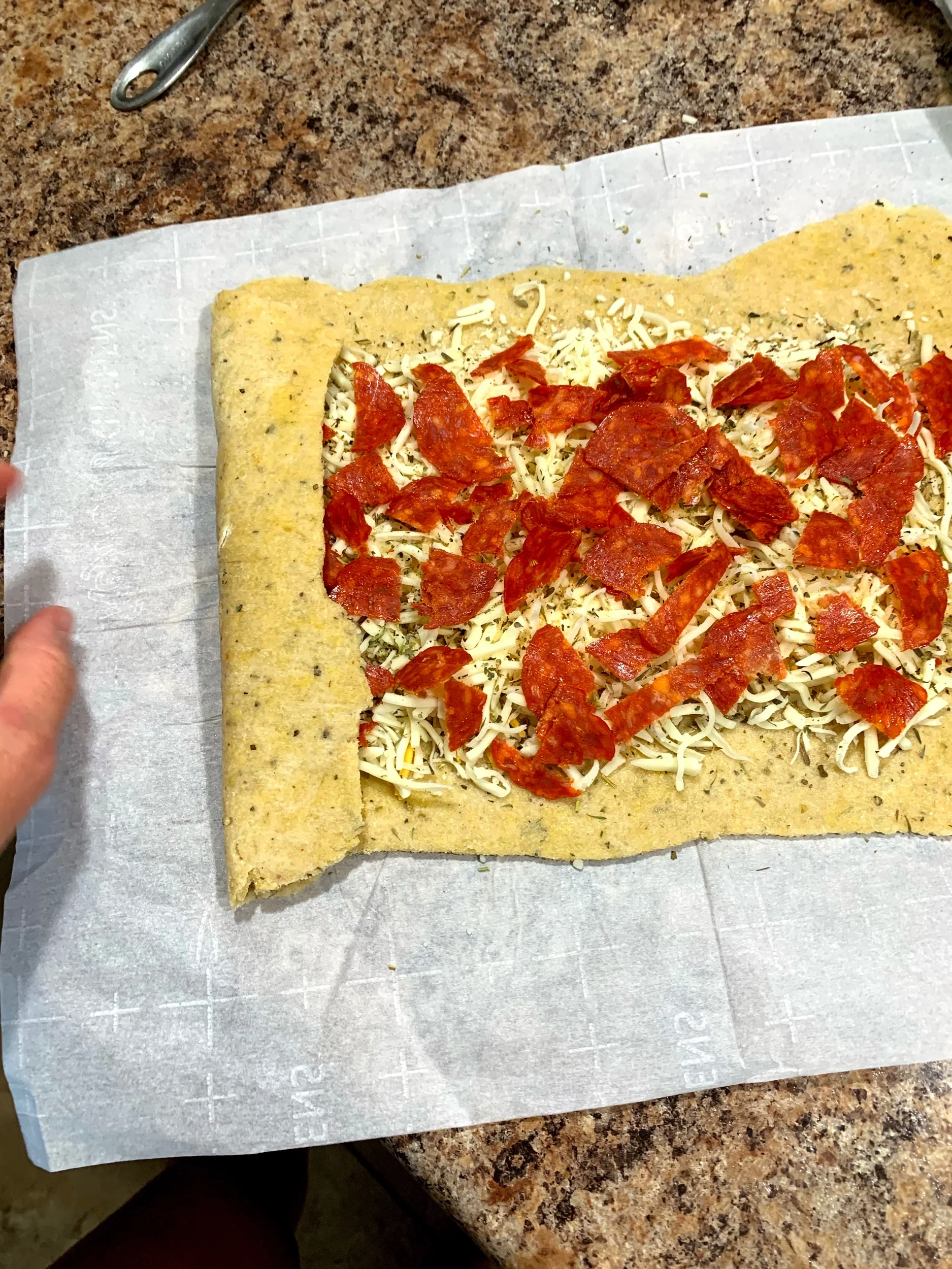 Add your toppings then roll from left to right!
