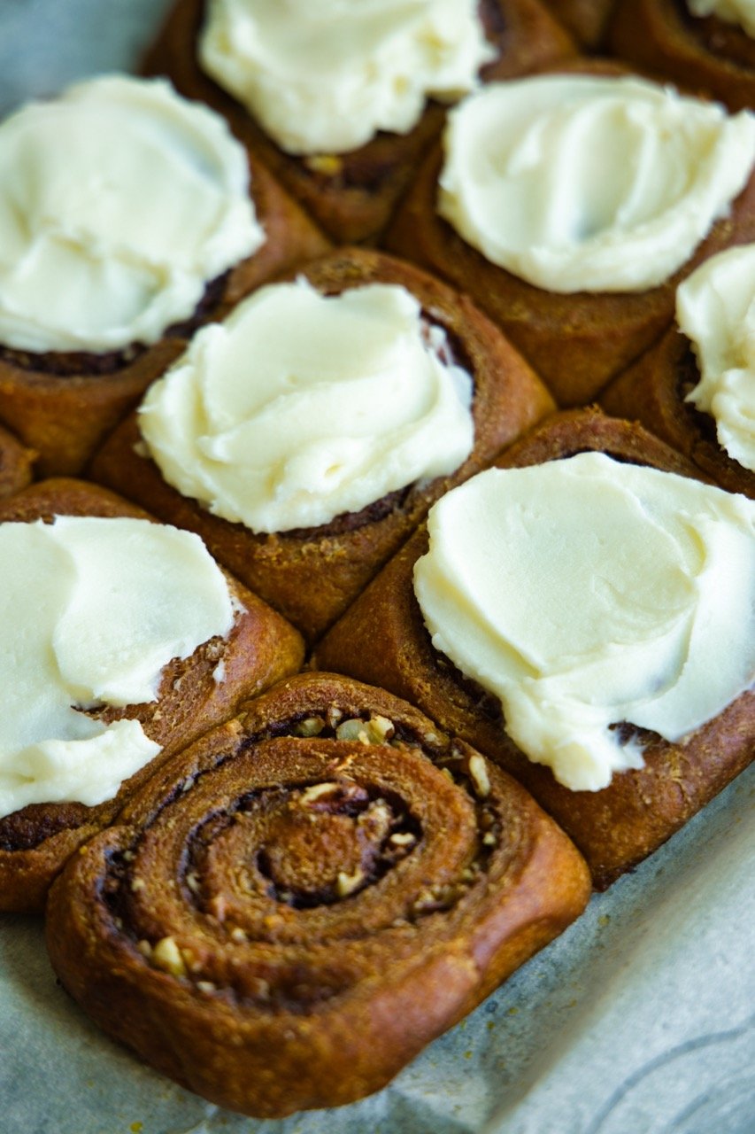 Pumpkin Pecan Cinnamon Rolls