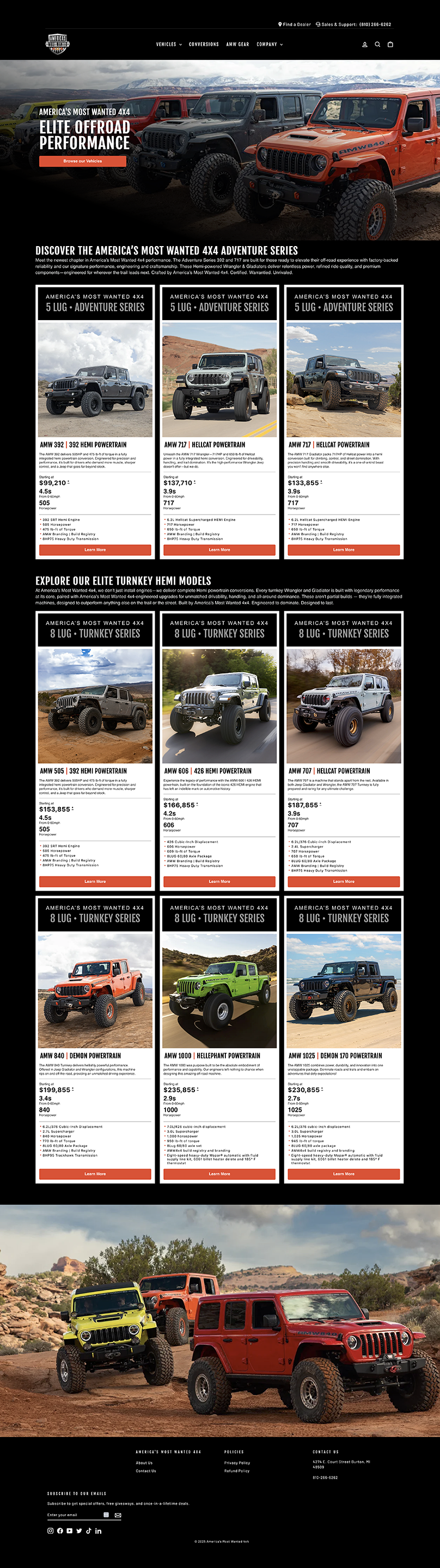 Vehicle Landing Page