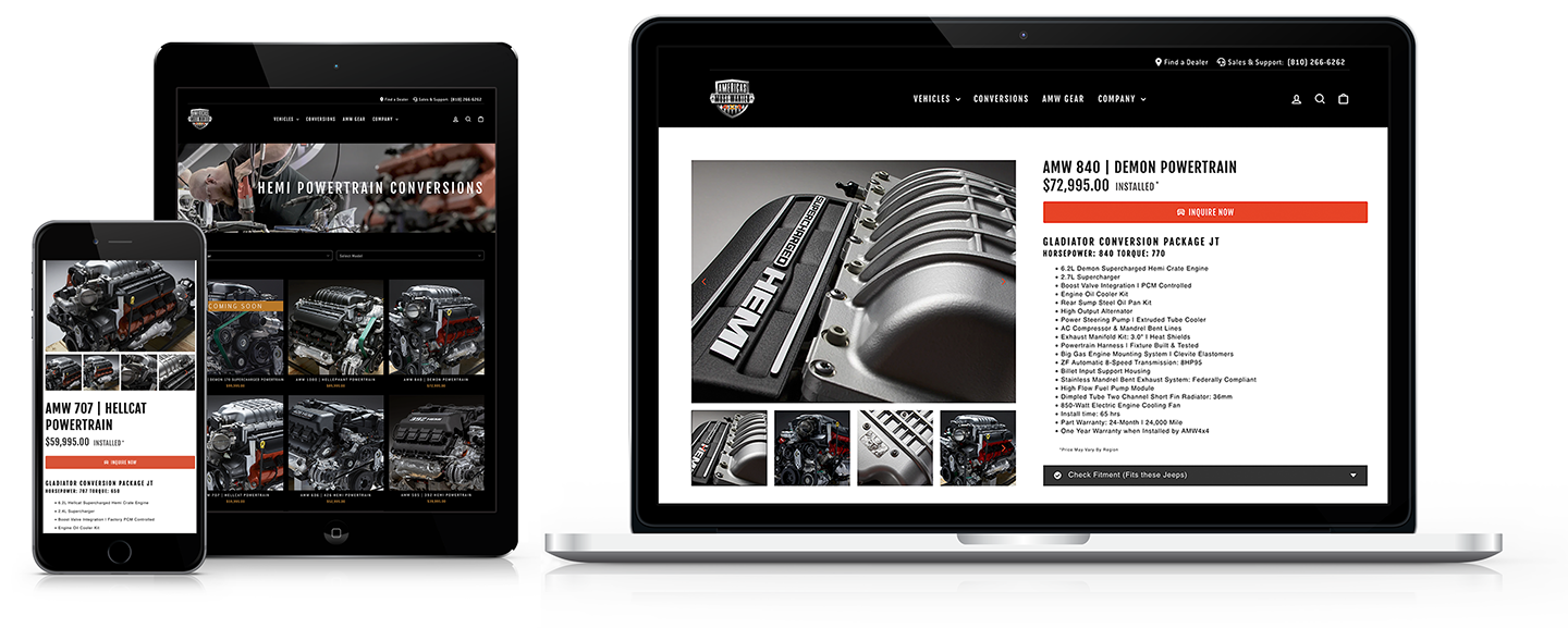 Engine Conversion Landing Page by Device