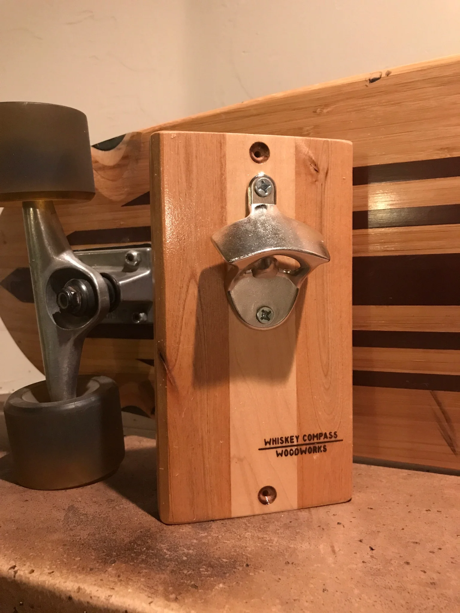 Alder and Maple Bottle Opener