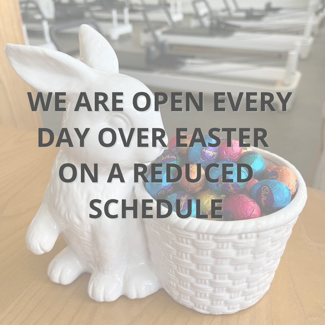 🐣 EASTER SCHEDULE 🐣

Friday 29/3 - 7:30, 8:30, 9:30, 10:30AM
Saturday 30/3 - 7:30, 8:30, 9:30, 10:30AM 
Sunday 31/3 - 8:30, 9:30, 10:30AM
Monday 1/4 - 7:30, 8:30, 9:30, 10:30AM

If you are around and feel like exercising we would love to see you ov