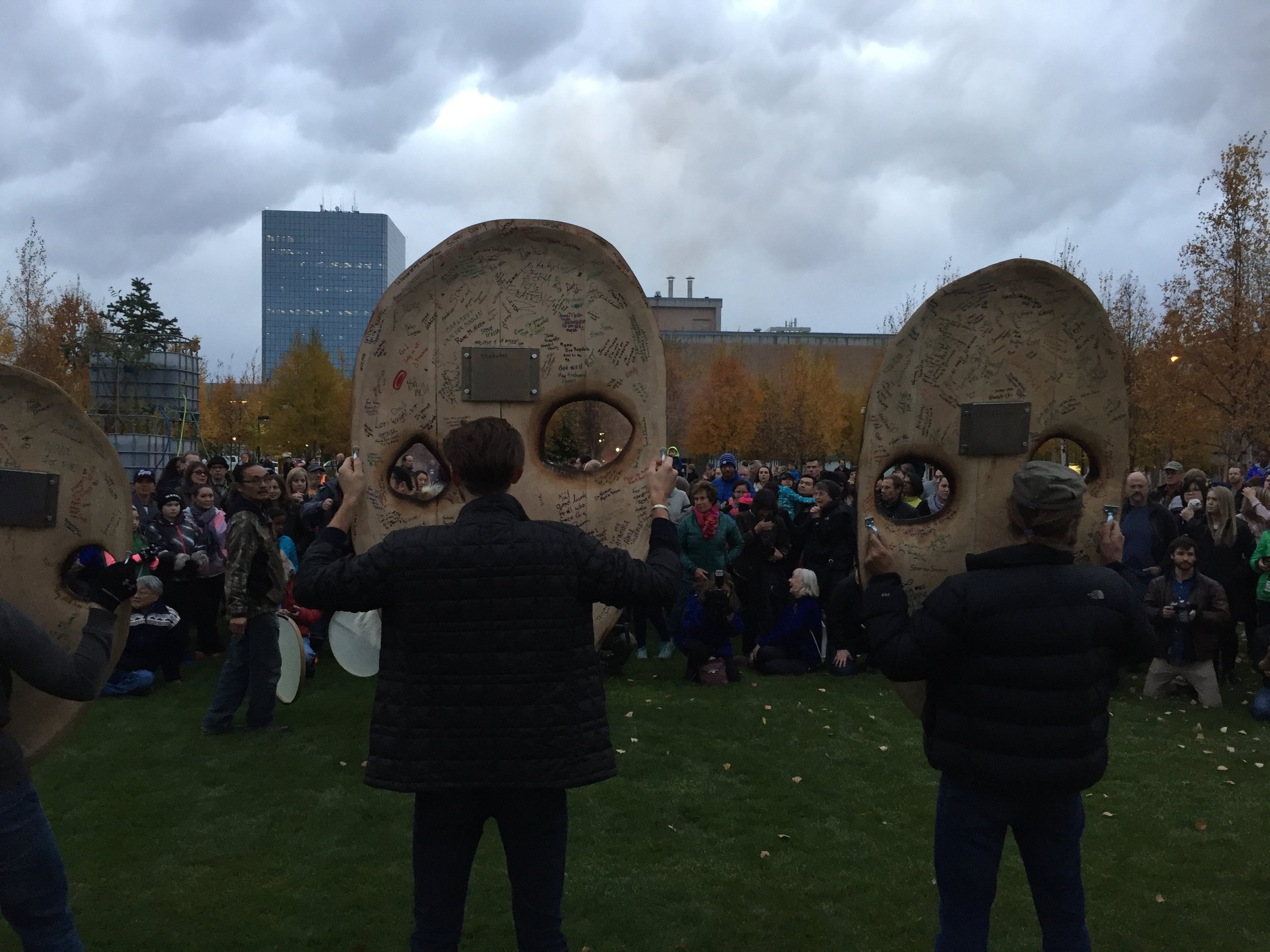  view from behind the masks. 