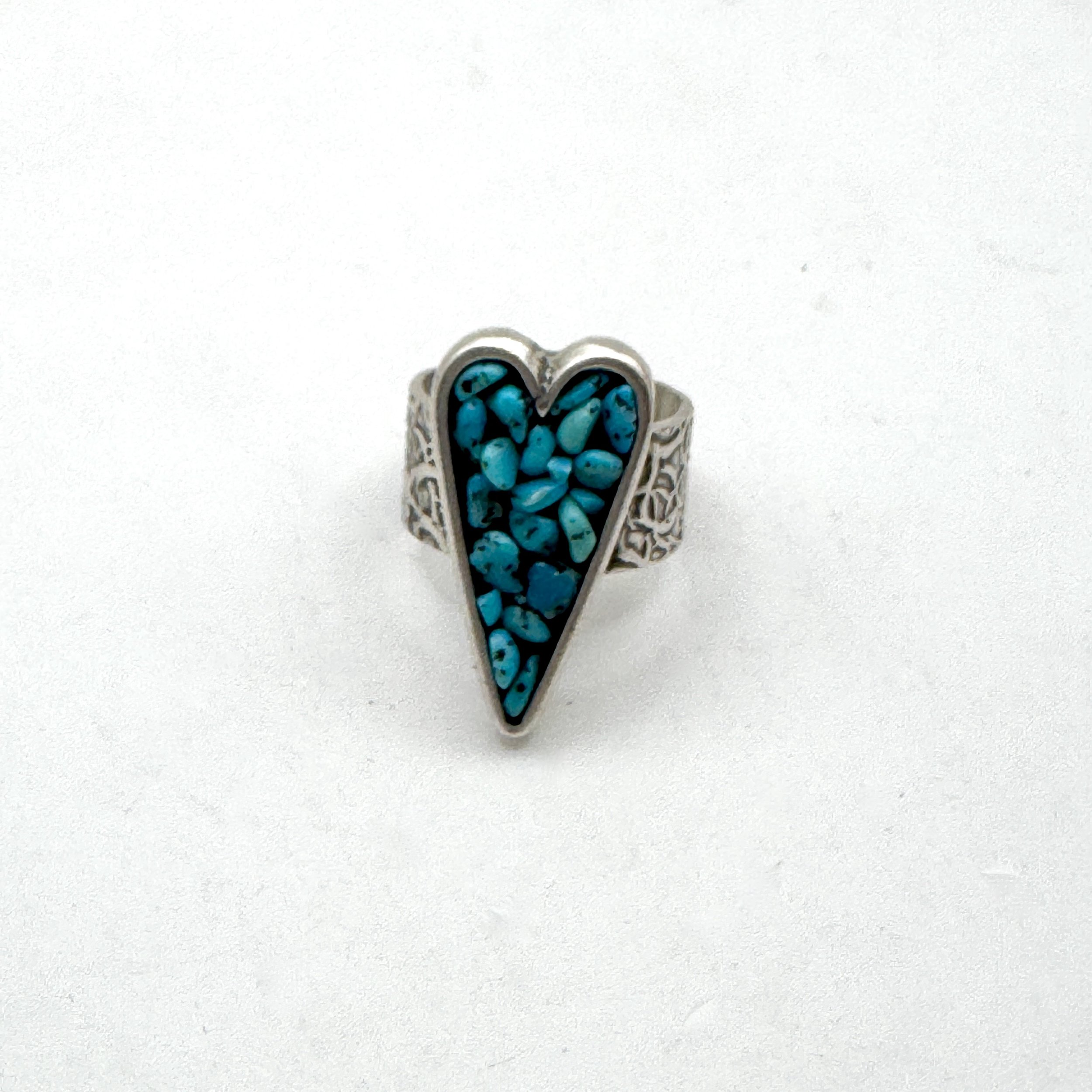 Turquoise Nugget Long Heart Ring.jpeg