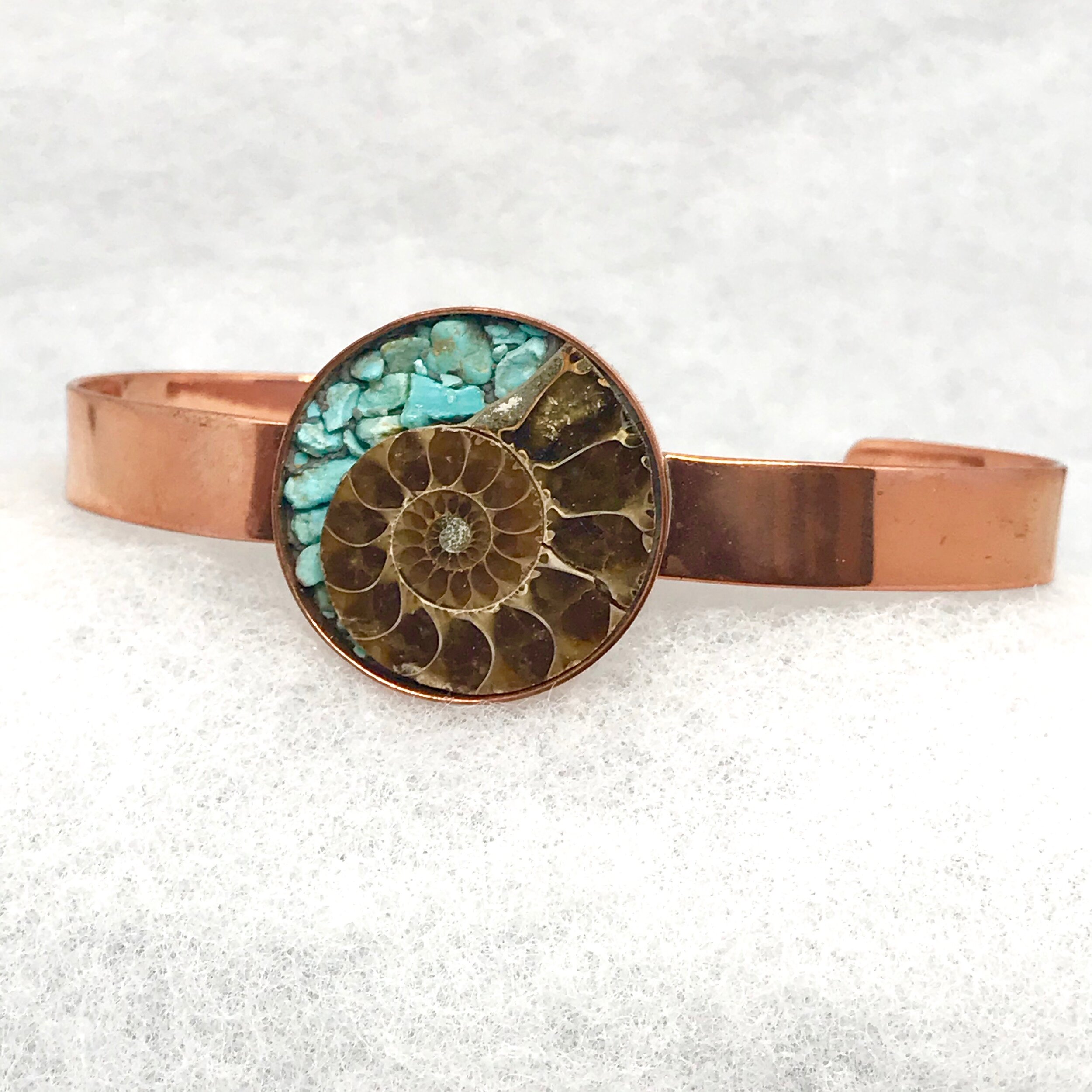 Ammonite:Turquoise Circle Copper Bracelet.jpeg