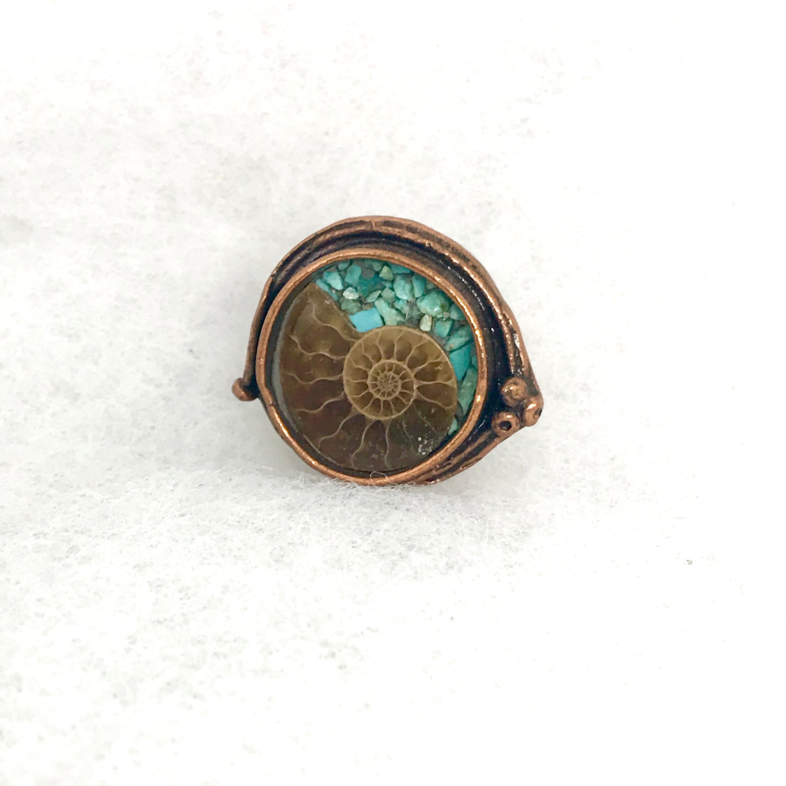 Ammonite:Turquoise Circle Copper Ring.jpeg