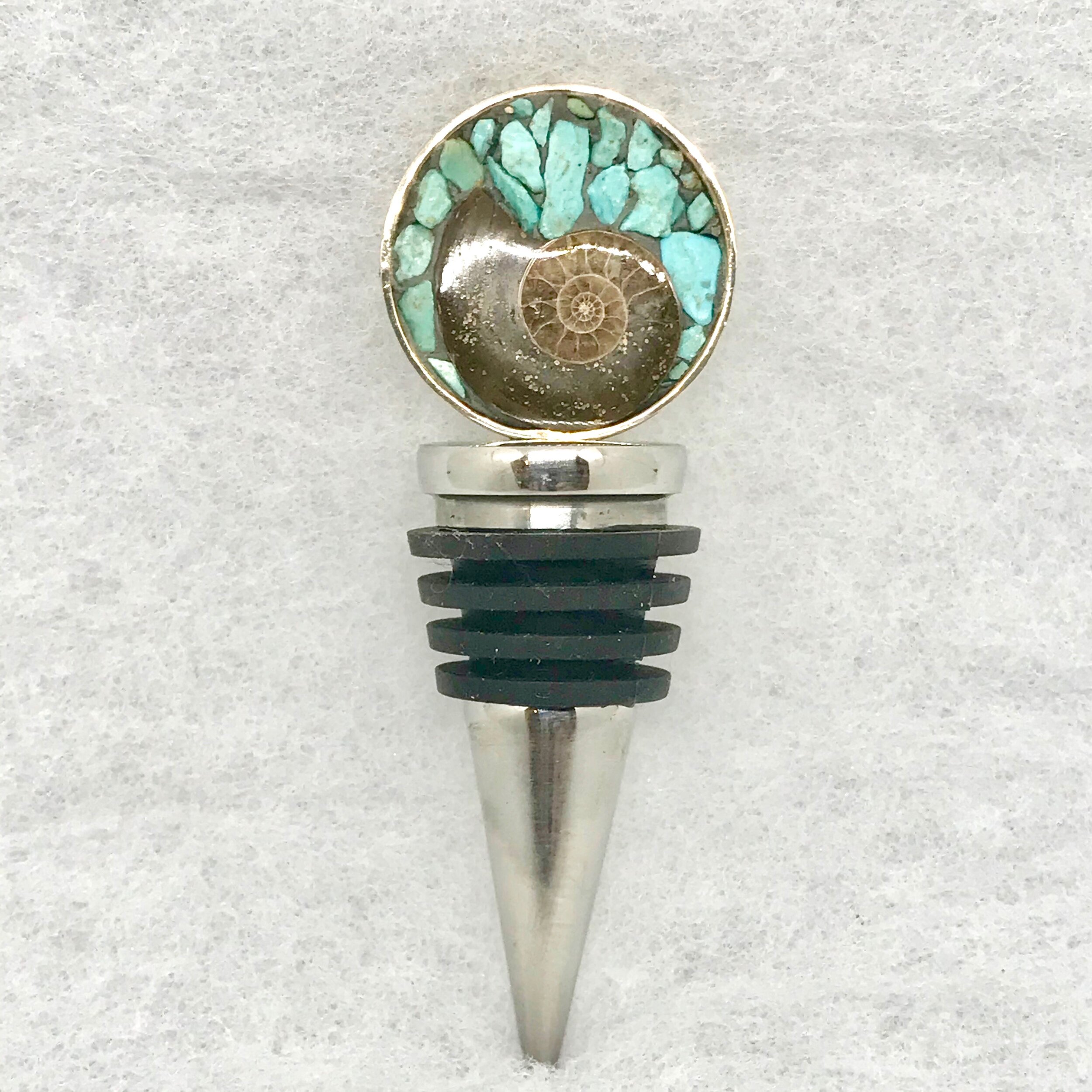 Ammonite:Turquoise Circle Winestopper.jpeg