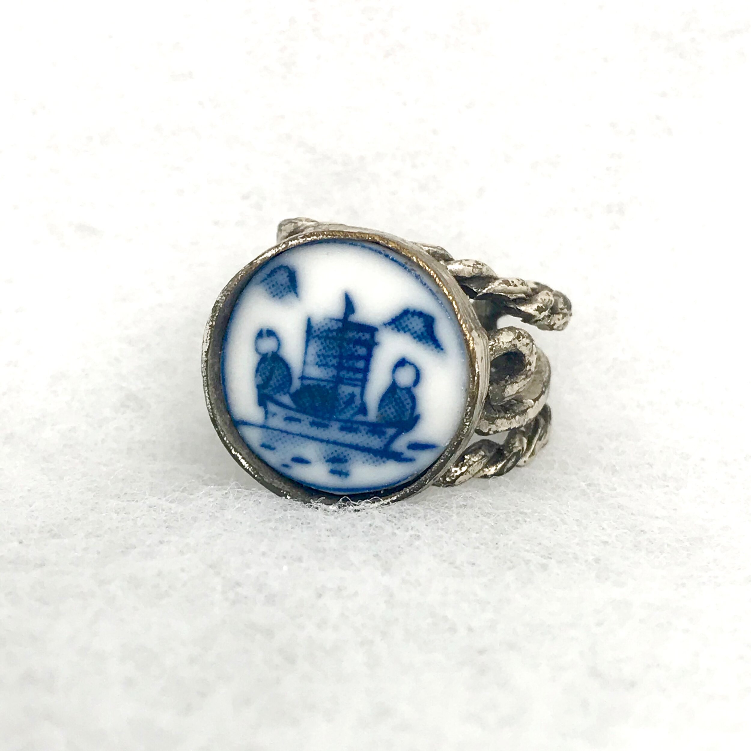 Blue Willow Boat China Circle Ring.jpeg